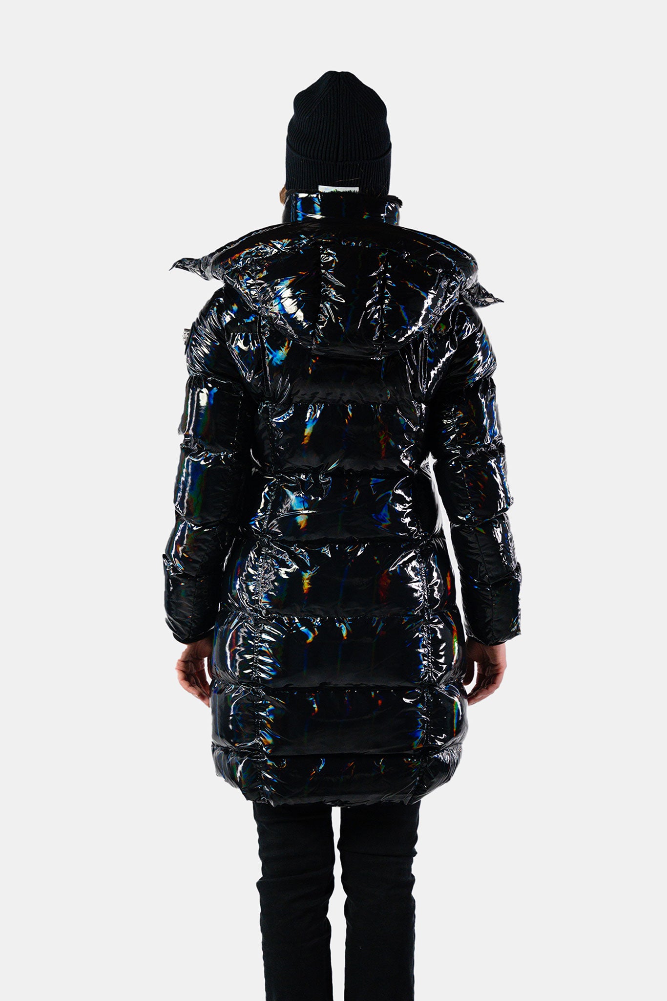 Women's Penguin Long Coat - Oily Black