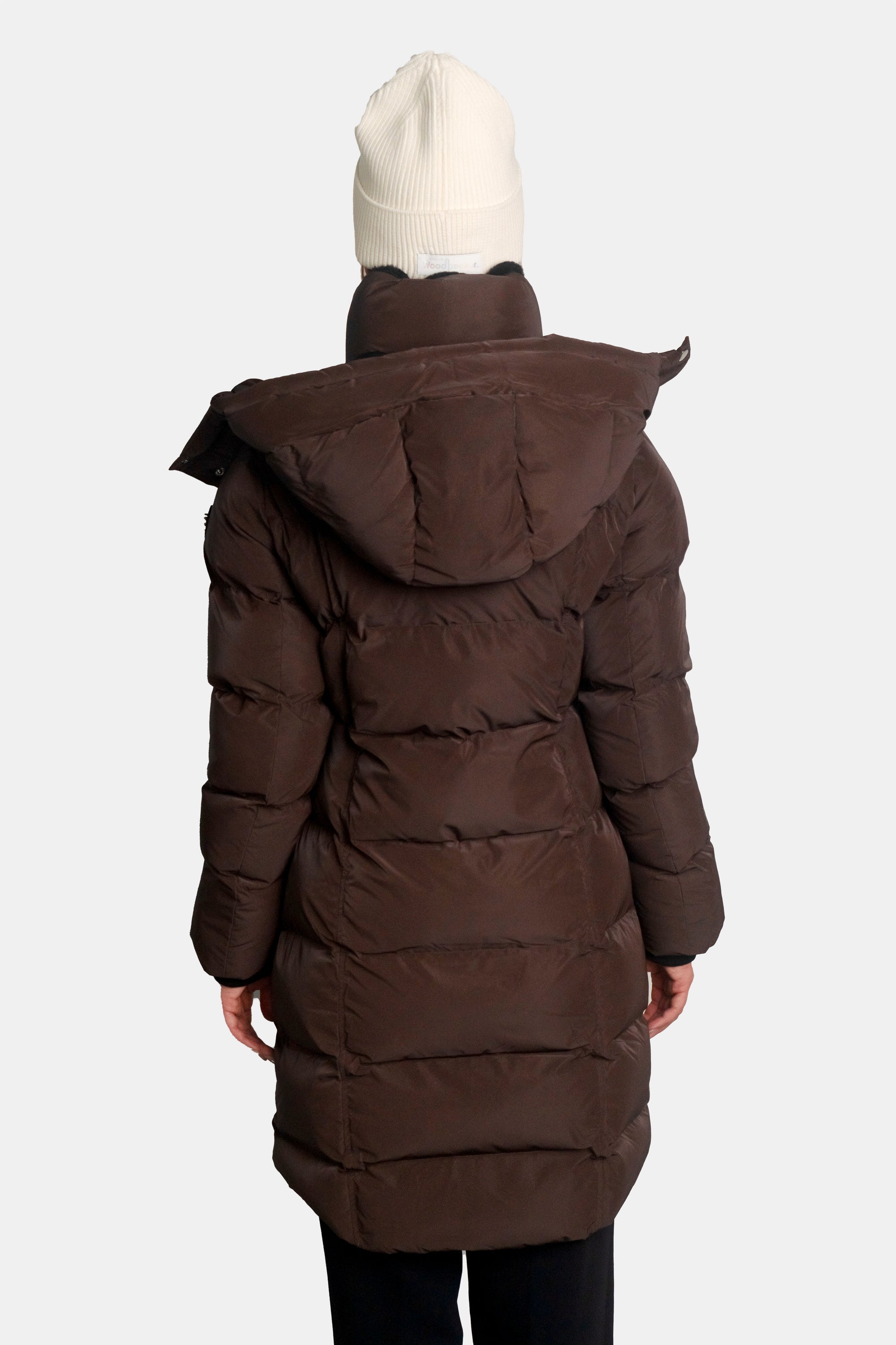 Women's Penguin Long Coat - Mocha Diamond