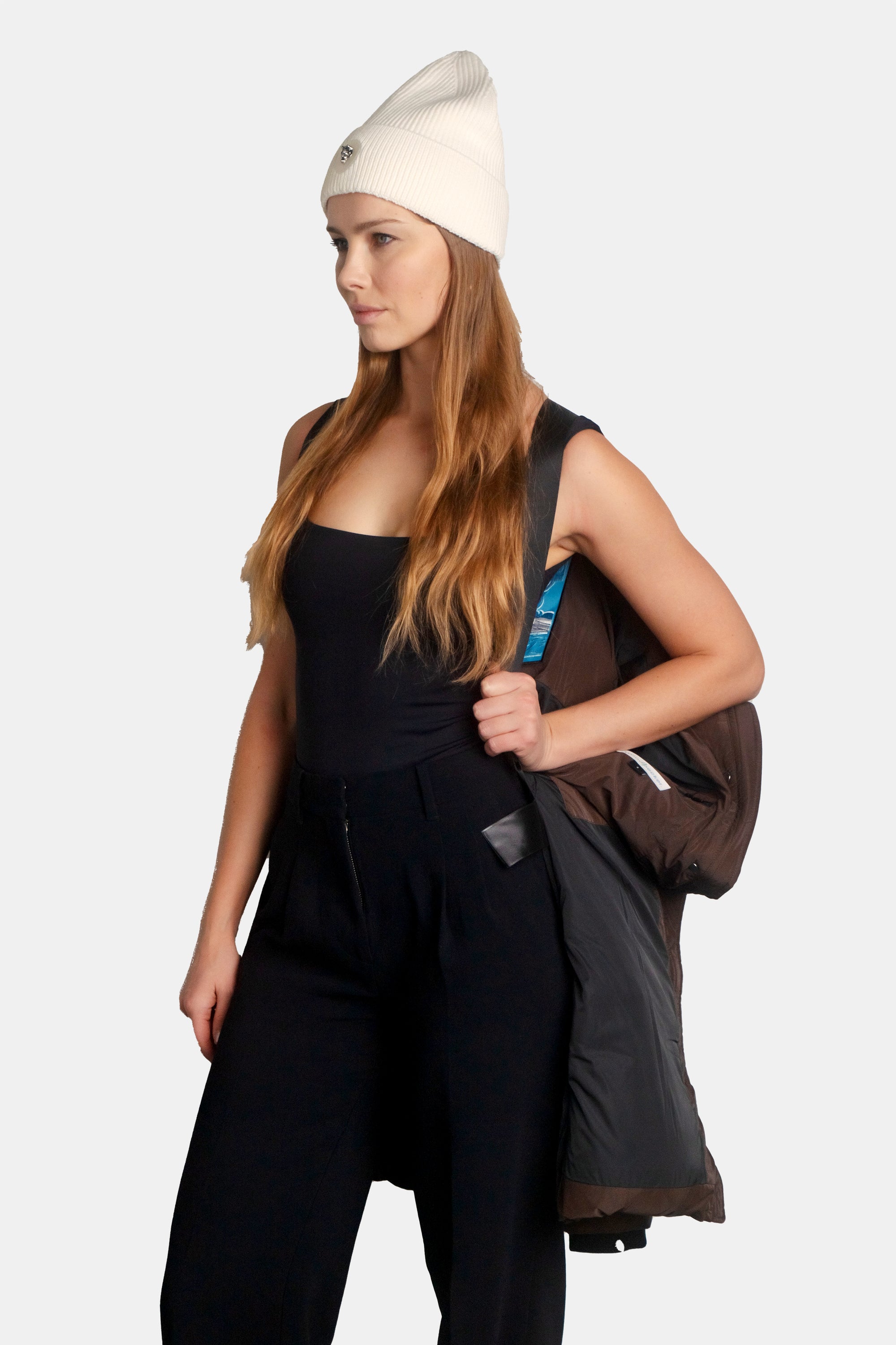 Women's Penguin Long Coat - Mocha Diamond