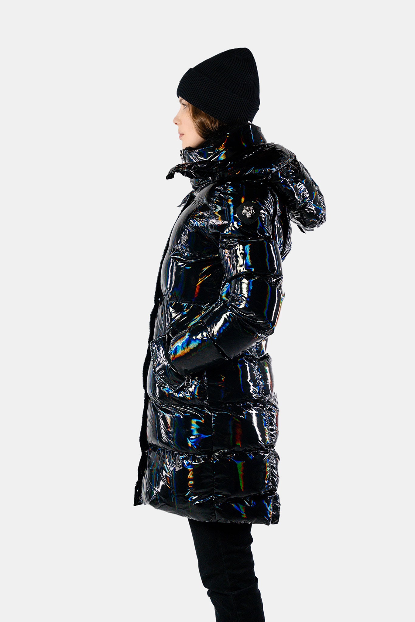 Women's Penguin Long Coat - Oily Black