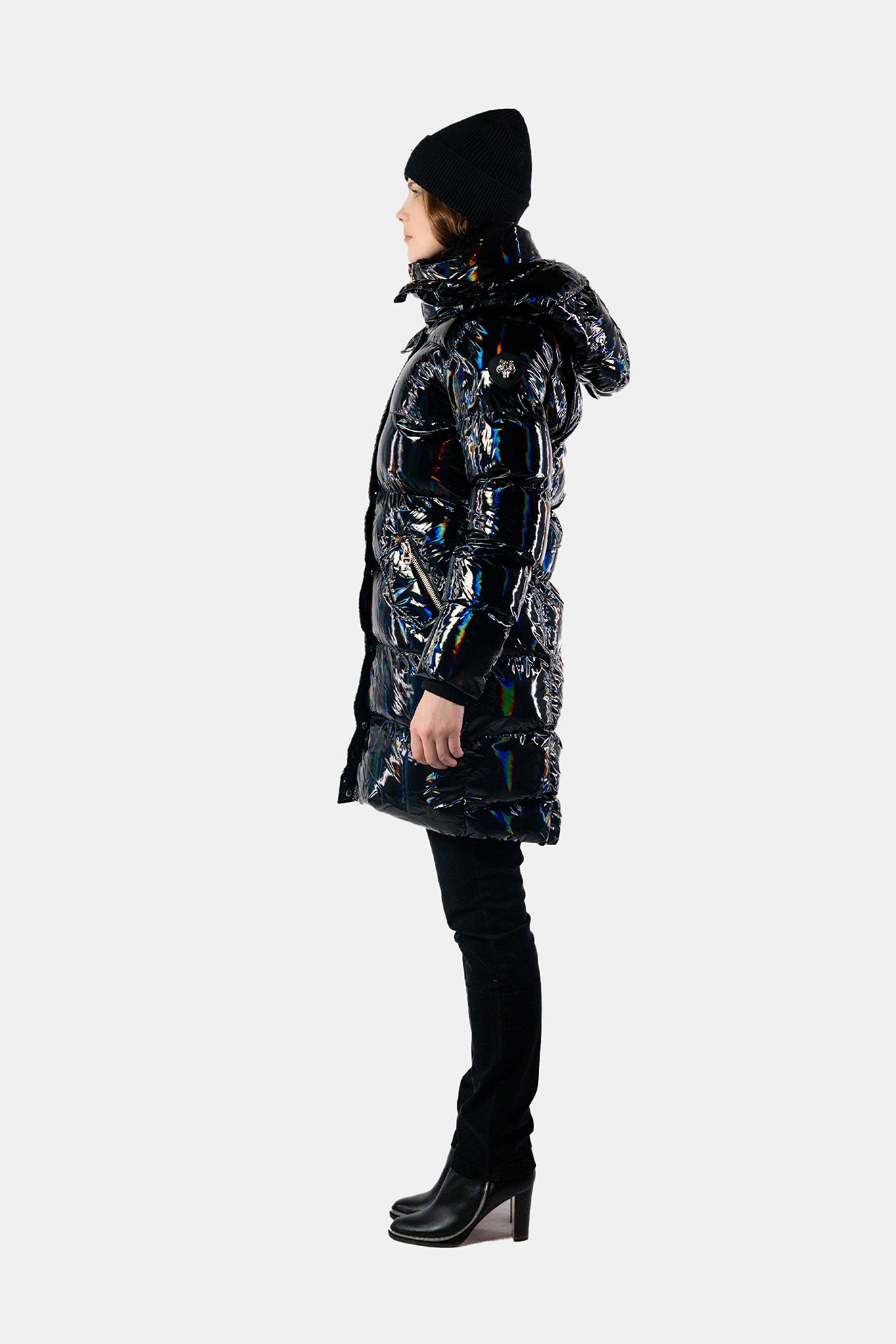 Women's Penguin Long Coat - Oily Black