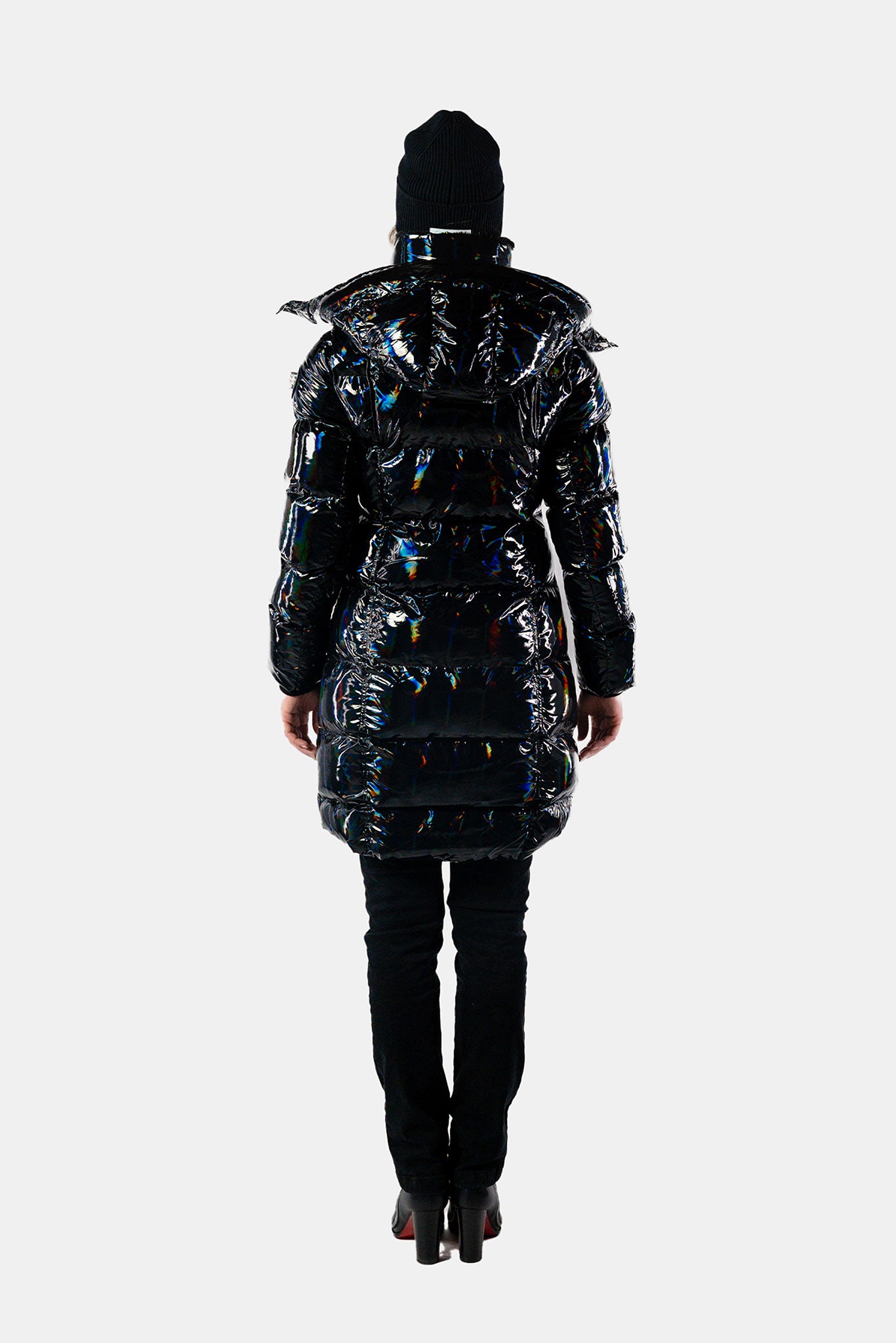 Women's Penguin Long Coat - Oily Black