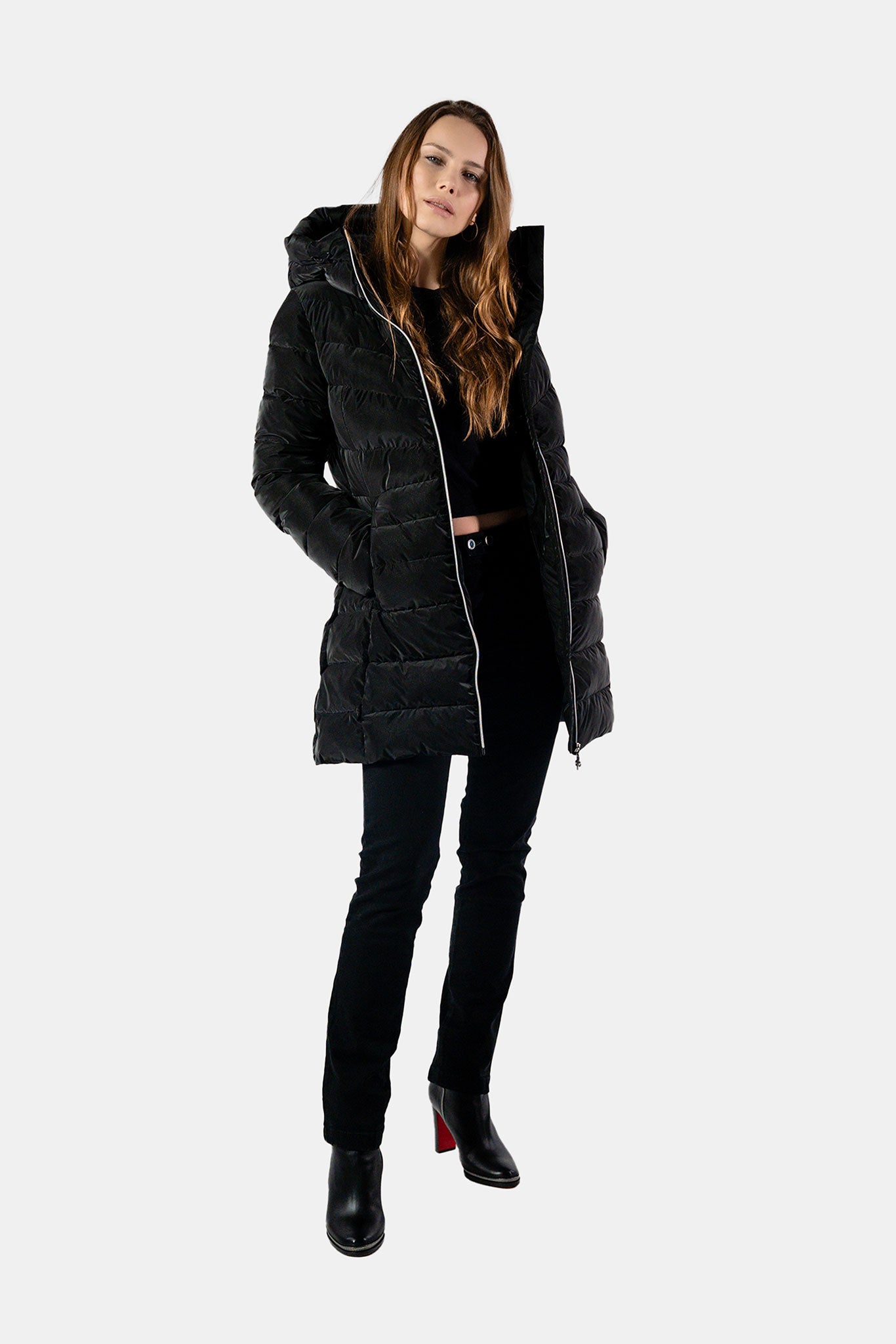 Women's Medium Weight Long Robin Coat - Black Diamond