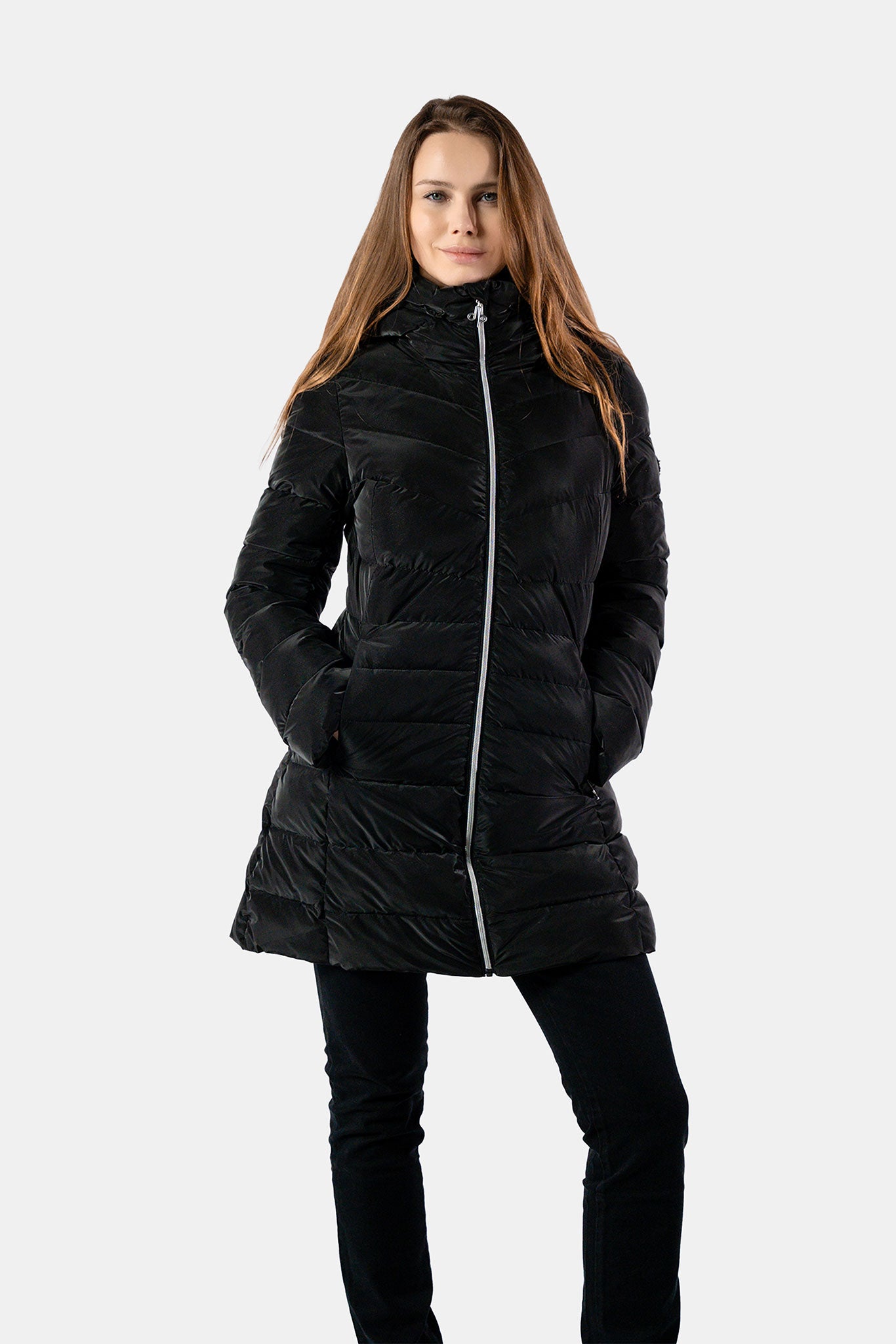 Women's Medium Weight Long Robin Coat - Black Diamond