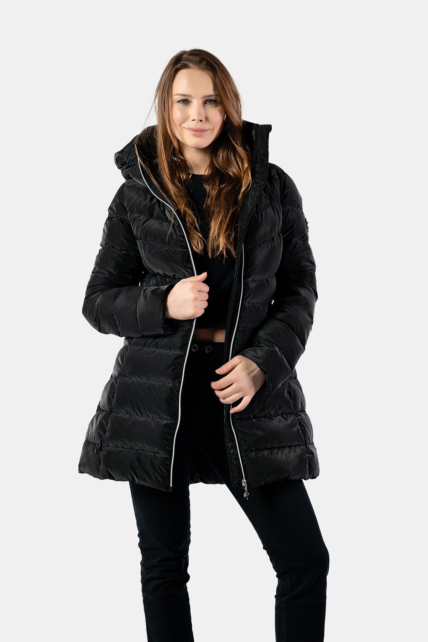 Women's Medium Weight Long Robin Coat - Black Diamond
