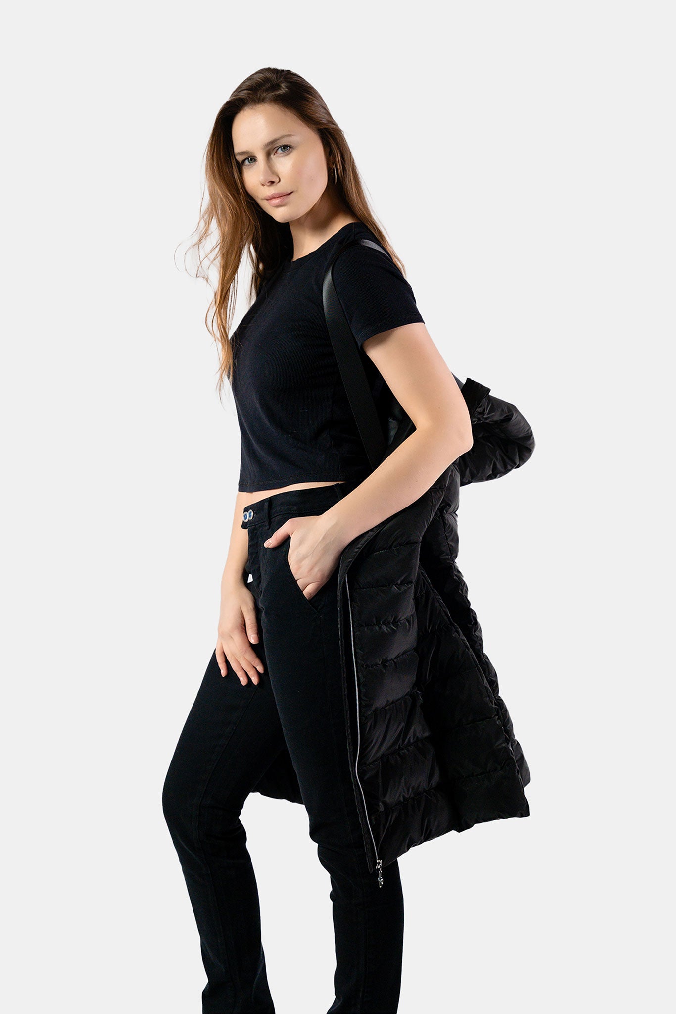 Women's Medium Weight Long Robin Coat - Black Diamond