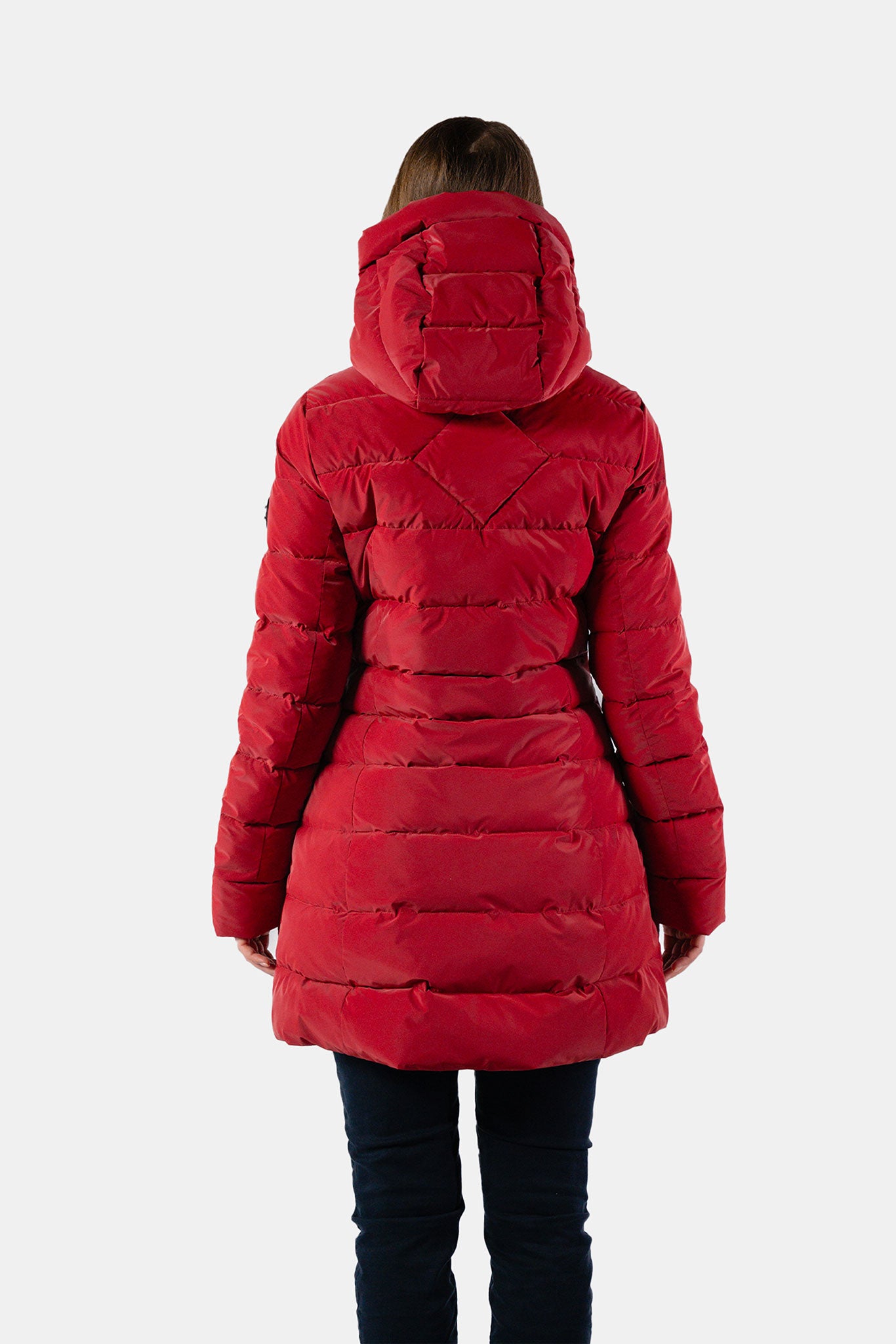 Women's Medium Weight Long Robin Coat - Red Diamond