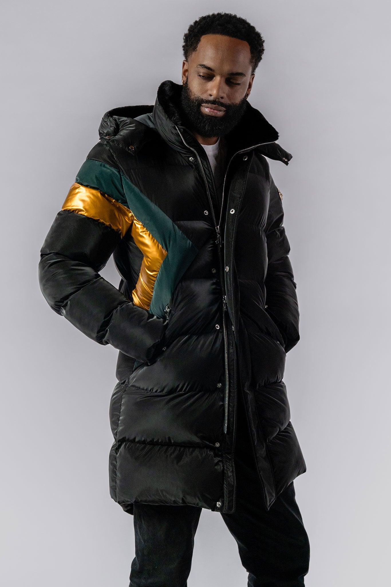 Men's Penguin Long Coat - Jamaica Special Edition - Black Diamond
