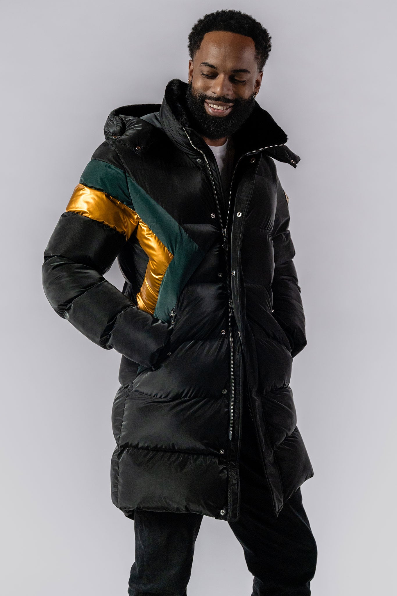 Men's Penguin Long Coat - Jamaica Special Edition - Black Diamond