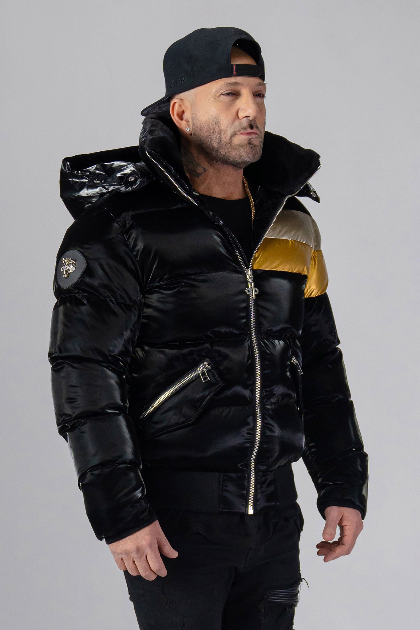 Black Woodpecker Mens Heavy Puffer Jacket Men's Woody Bomber