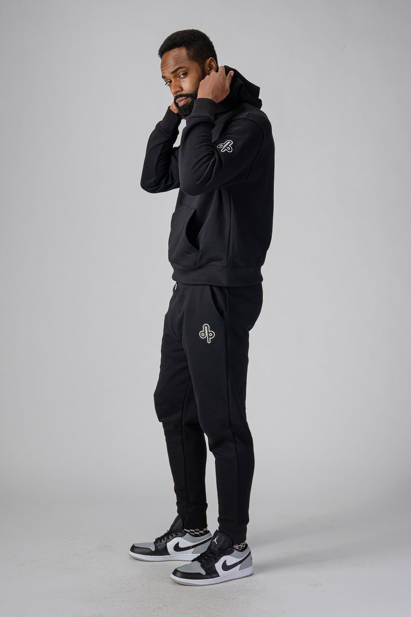 Woodpecker Unisex Cotton Sweatsuit, Black Colour, Woodpecker, Coat, Moose, Knuckles, Canada, Goose, Mackage, Montcler, Will, Poho, Willbird, Nic, Bayley. Super cozy casual for home or activewear.