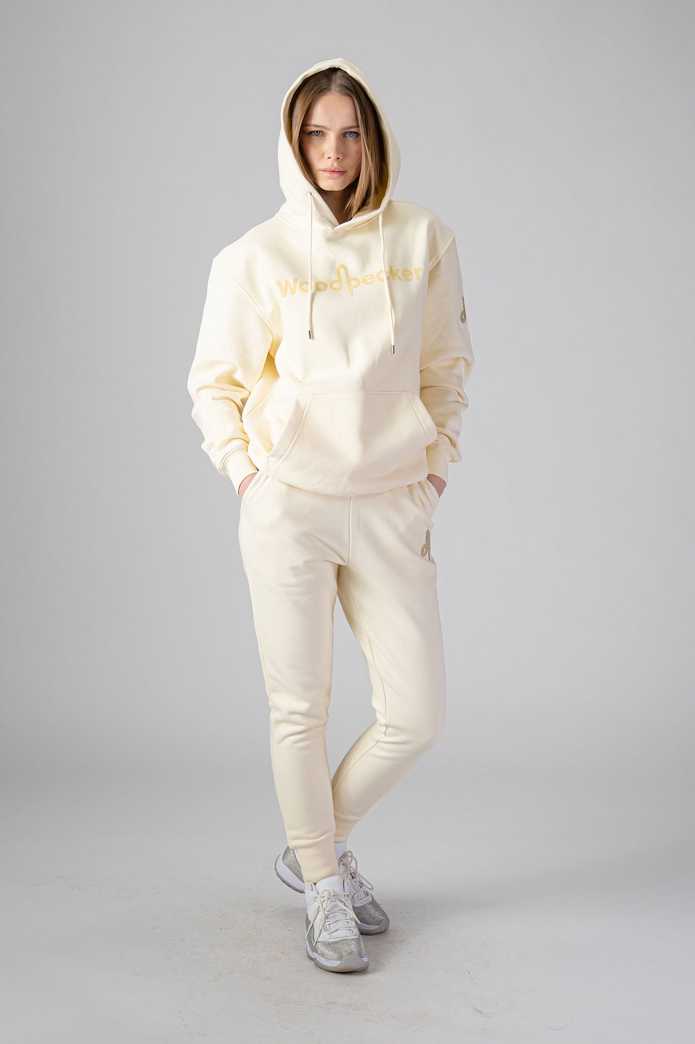 Unisex Cotton Sweatsuit Cream – Woodpecker - Main Image