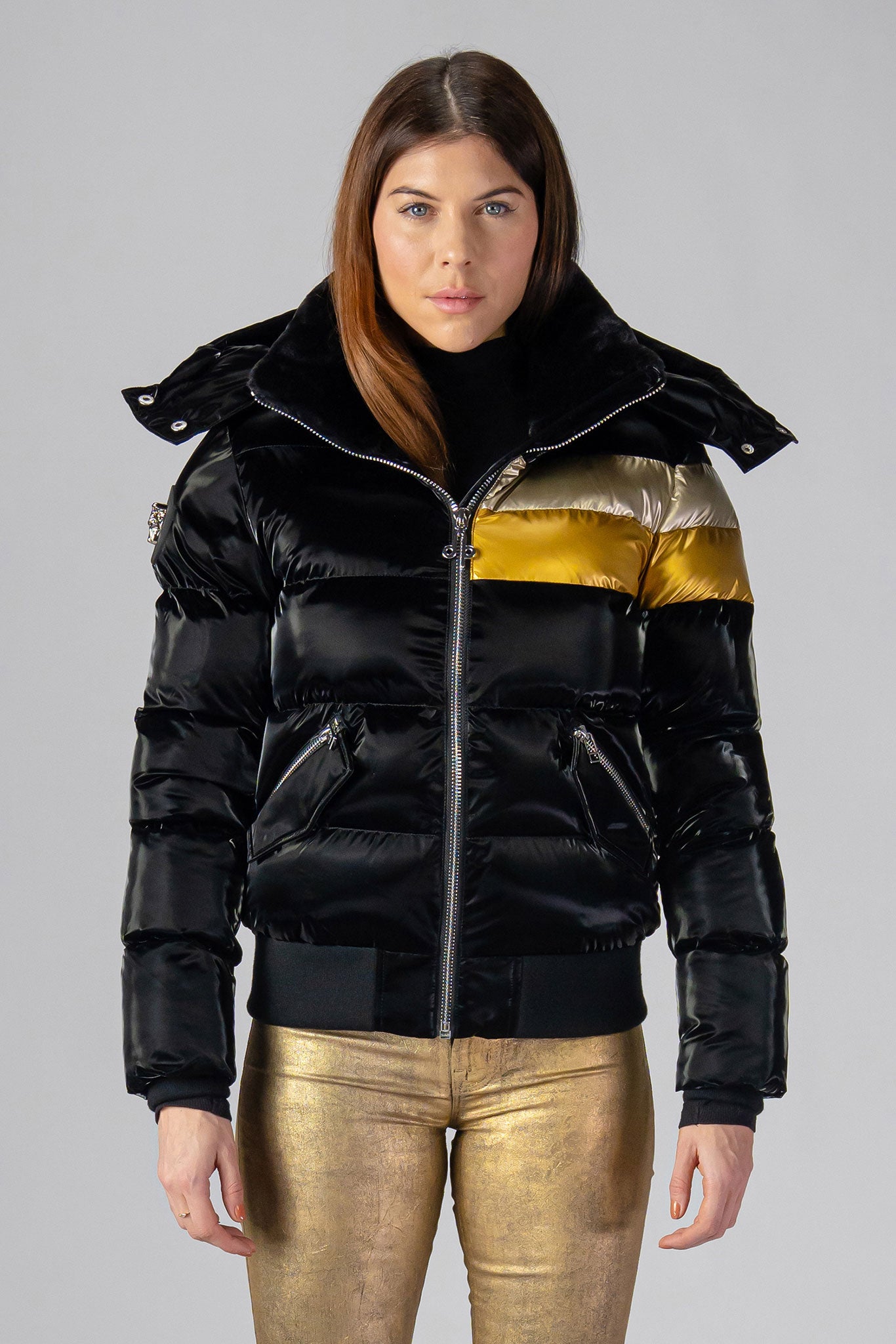 Women's Short Winter Jacket in Firebird Color
