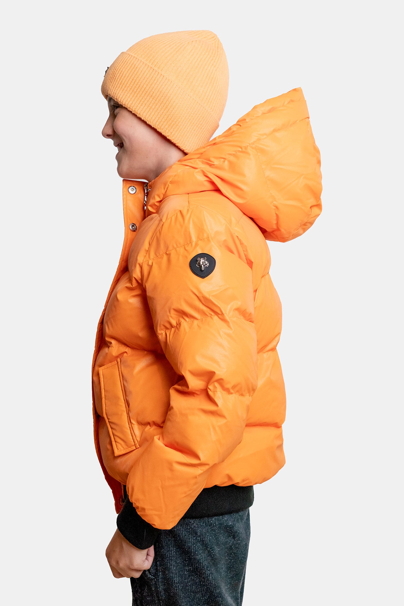 Kids' UNISEX Chickadee Coat - Orange Diamond