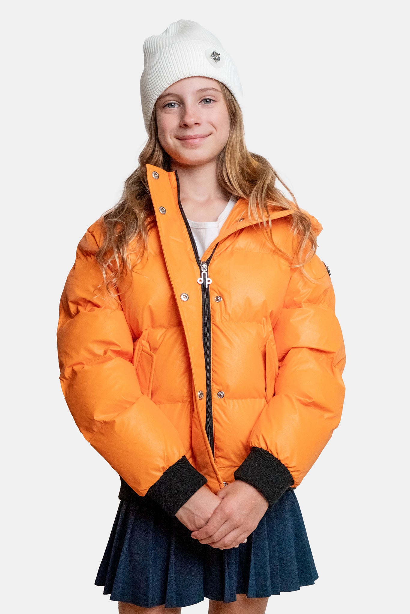 Kids' UNISEX Chickadee Coat - Orange Diamond