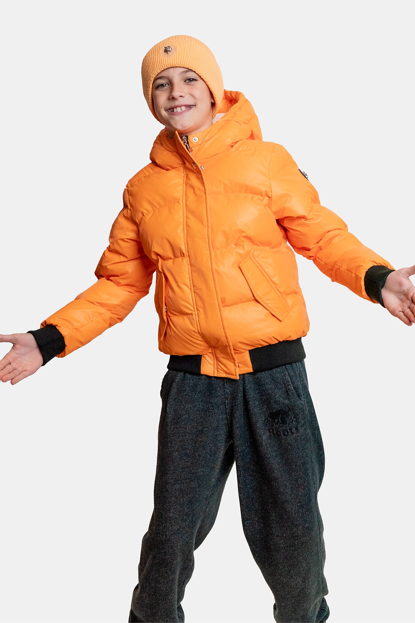 Kids' UNISEX Chickadee Coat - Orange Diamond