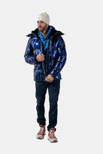 Load image into Gallery viewer, Woodpecker Men&#39;s Bumnester Bomber Winter coat. High-end Canadian designer winter coat for men in &quot;Oily Blue&quot; colour. Woodpecker cruelty-free winter coat designed in Canada. Men&#39;s heavy weight medium length premium designer jacket for winter. Superior quality warm winter coat for men. Moose Knuckles, Canada Goose, Mackage, Montcler, Will Poho, Willbird, Nic Bayley. Shiny parka. Stylish winter jacket. Designer winter coat.
