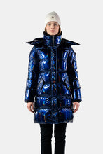 Load image into Gallery viewer, Women Long Winter Jacket in Oily Blue Color
