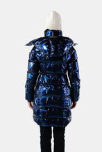 Load image into Gallery viewer, Women Long Winter Jacket in Oily Blue Color
