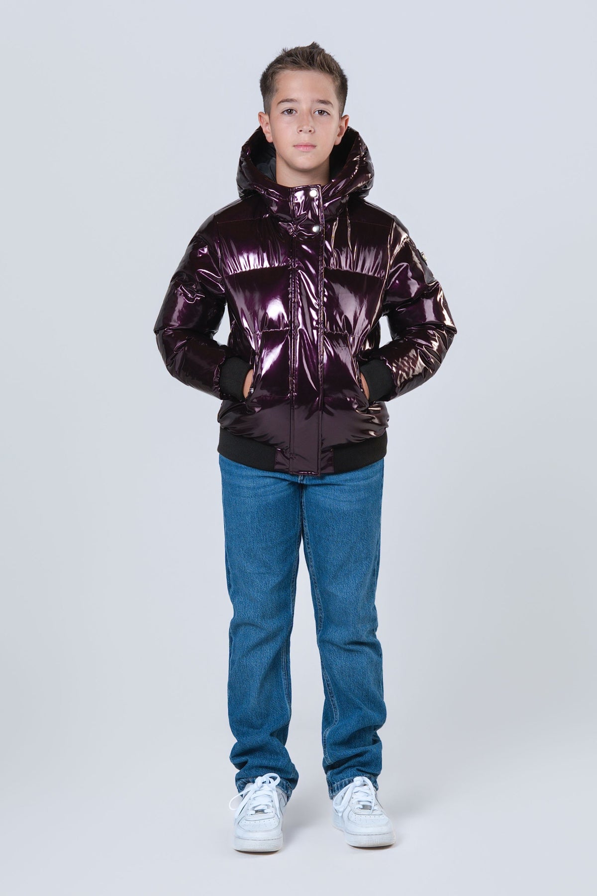 Kids' UNISEX Chickadee Coat - Glossy Purple