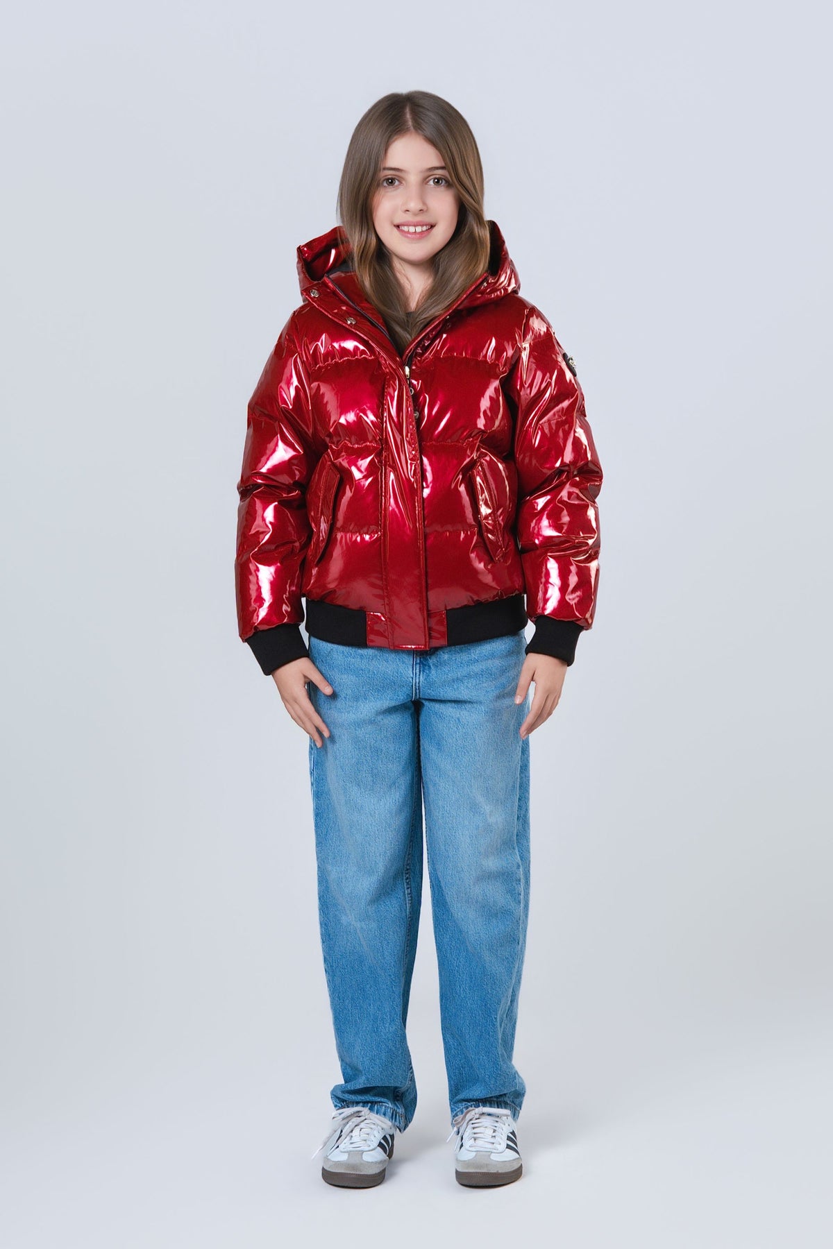 Kids' UNISEX Chickadee Coat - Glossy Red