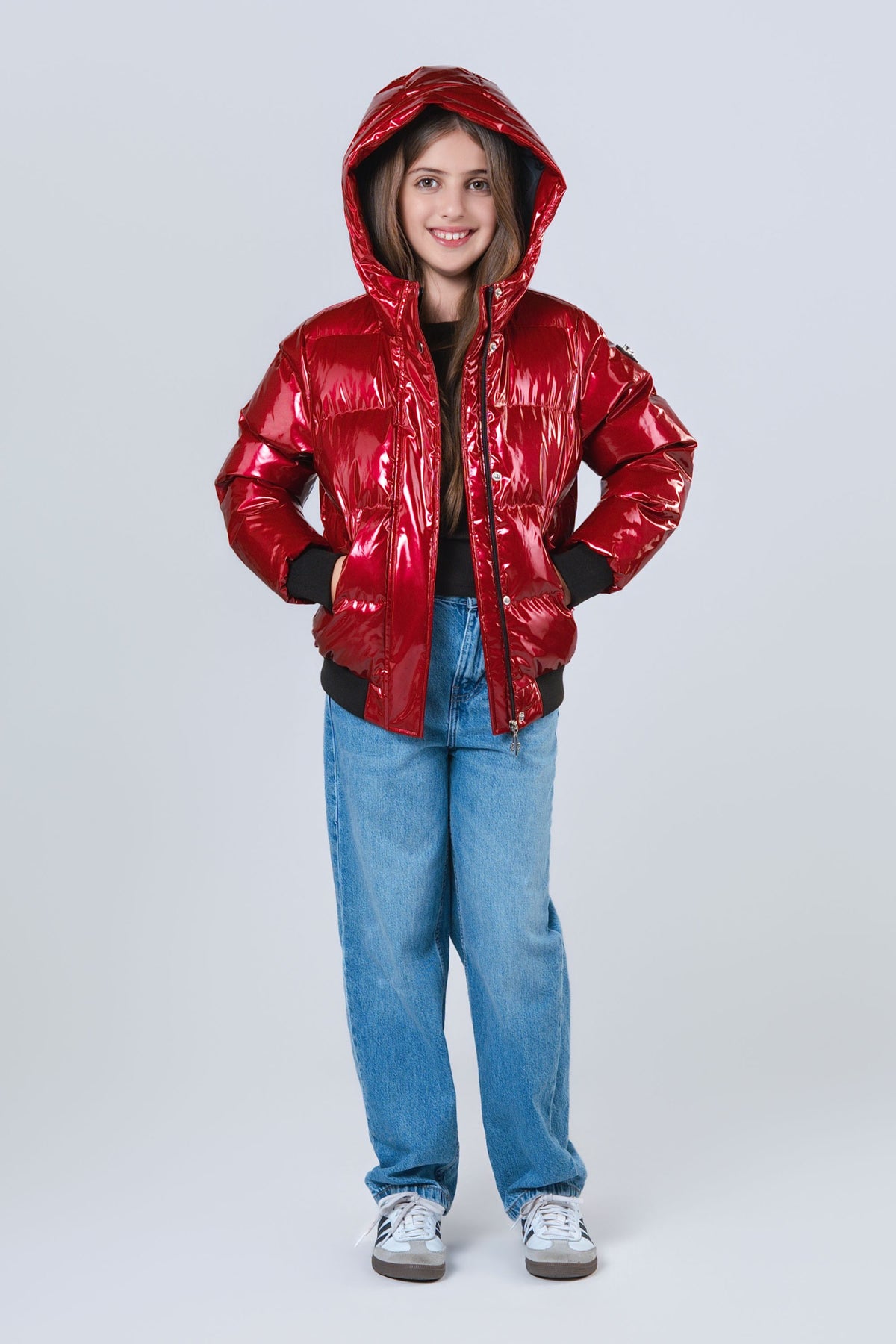 Kids' UNISEX Chickadee Coat - Glossy Red