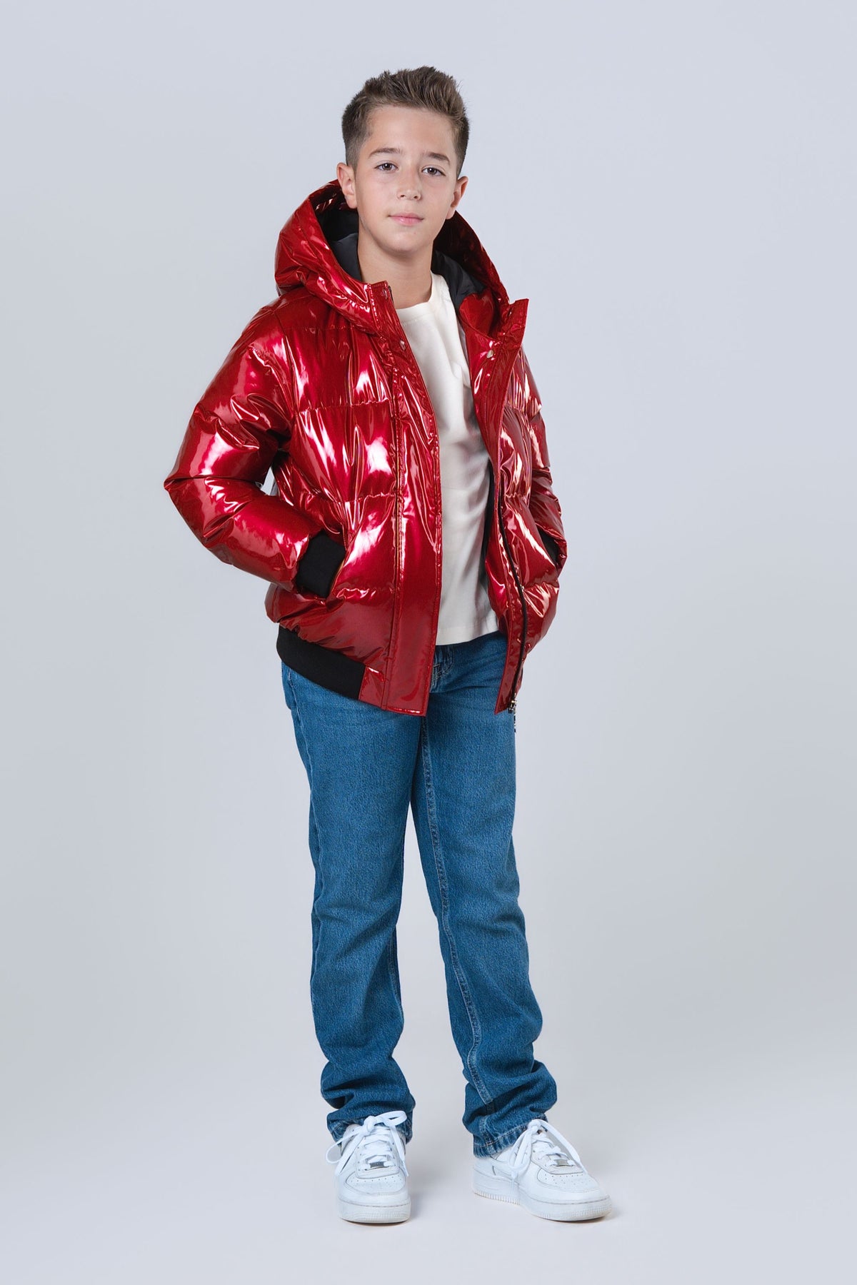 Kids' UNISEX Chickadee Coat - Glossy Red