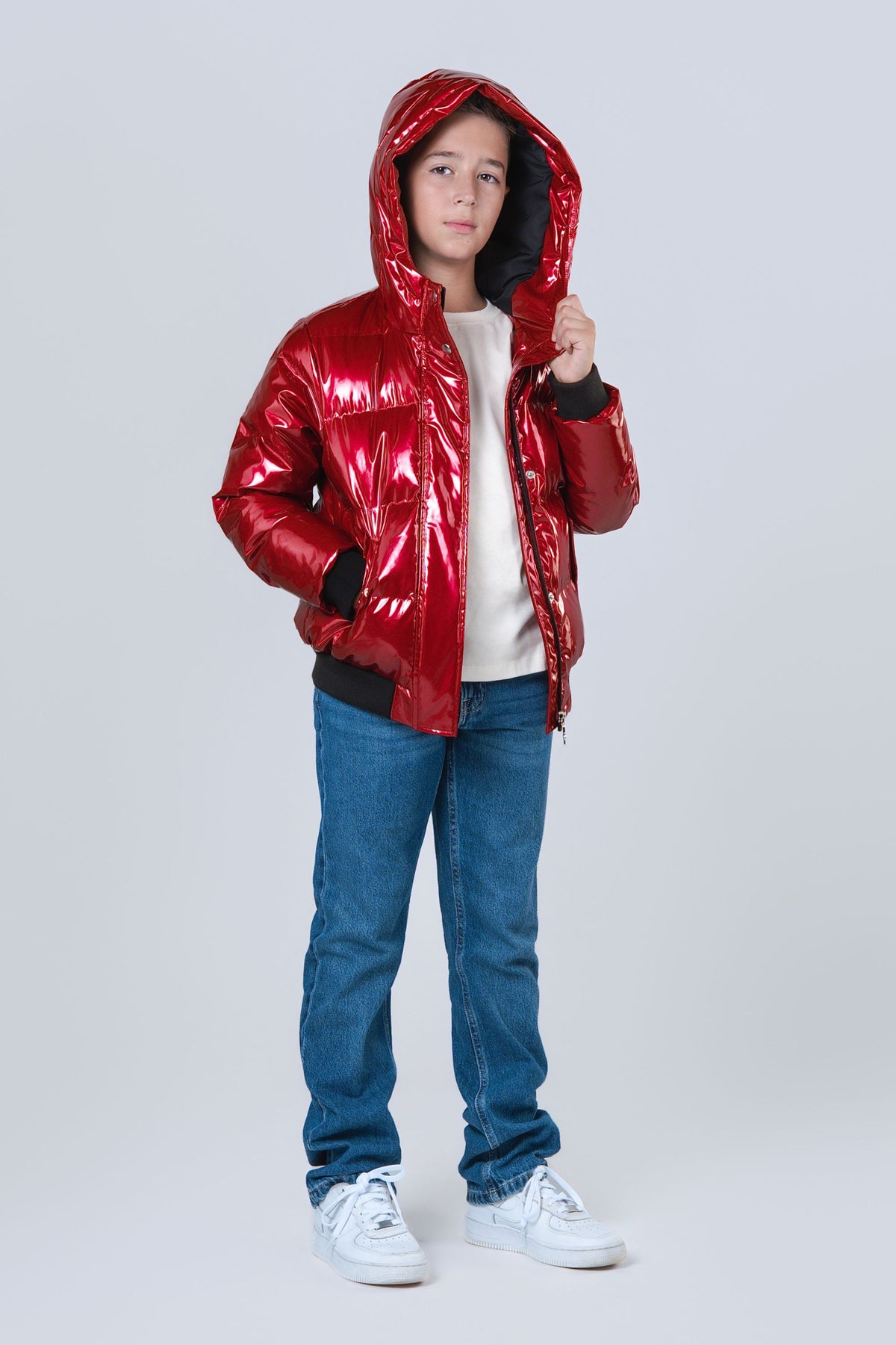 Kids' UNISEX Chickadee Coat - Glossy Red