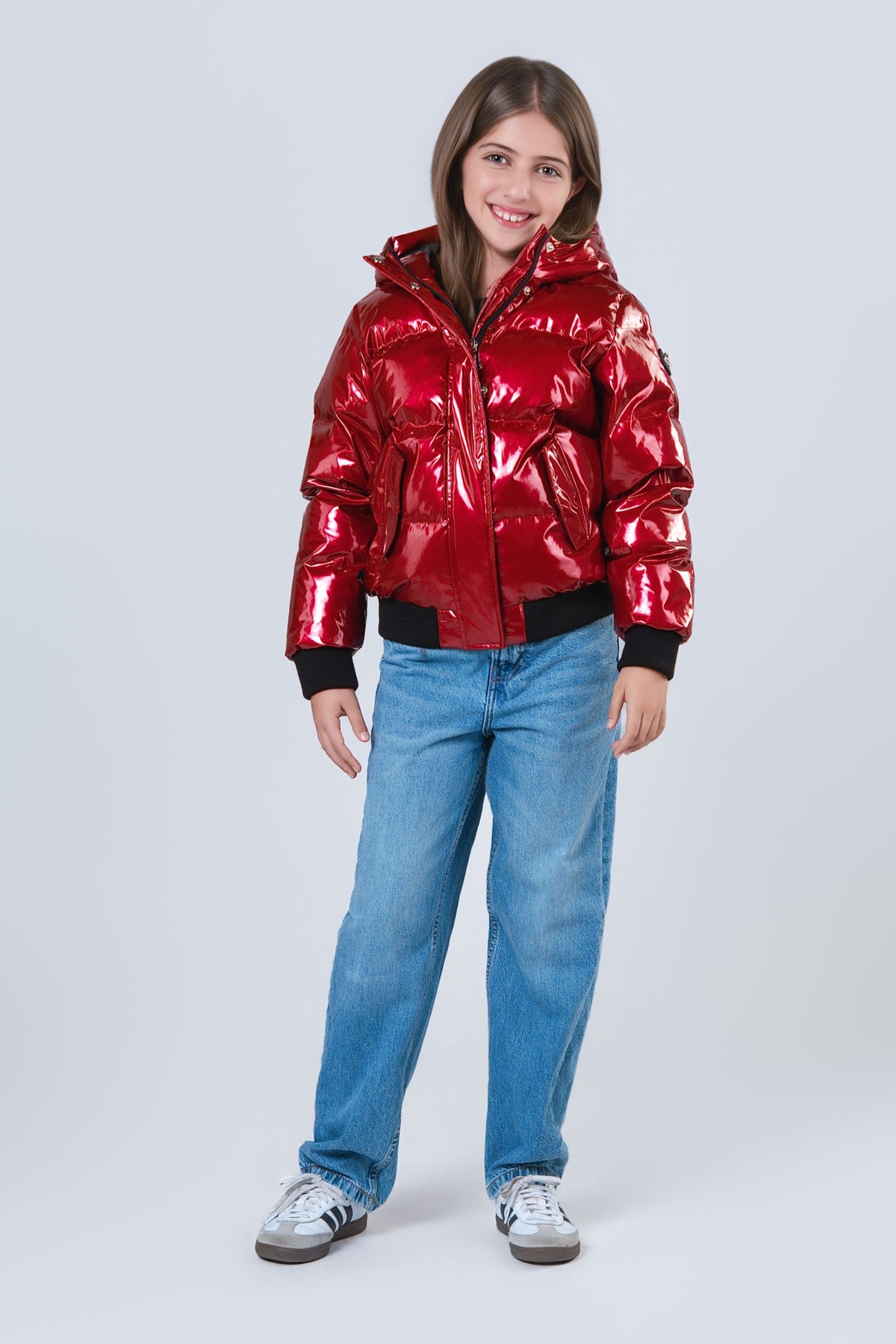 Kids' UNISEX Chickadee Coat - Glossy Red