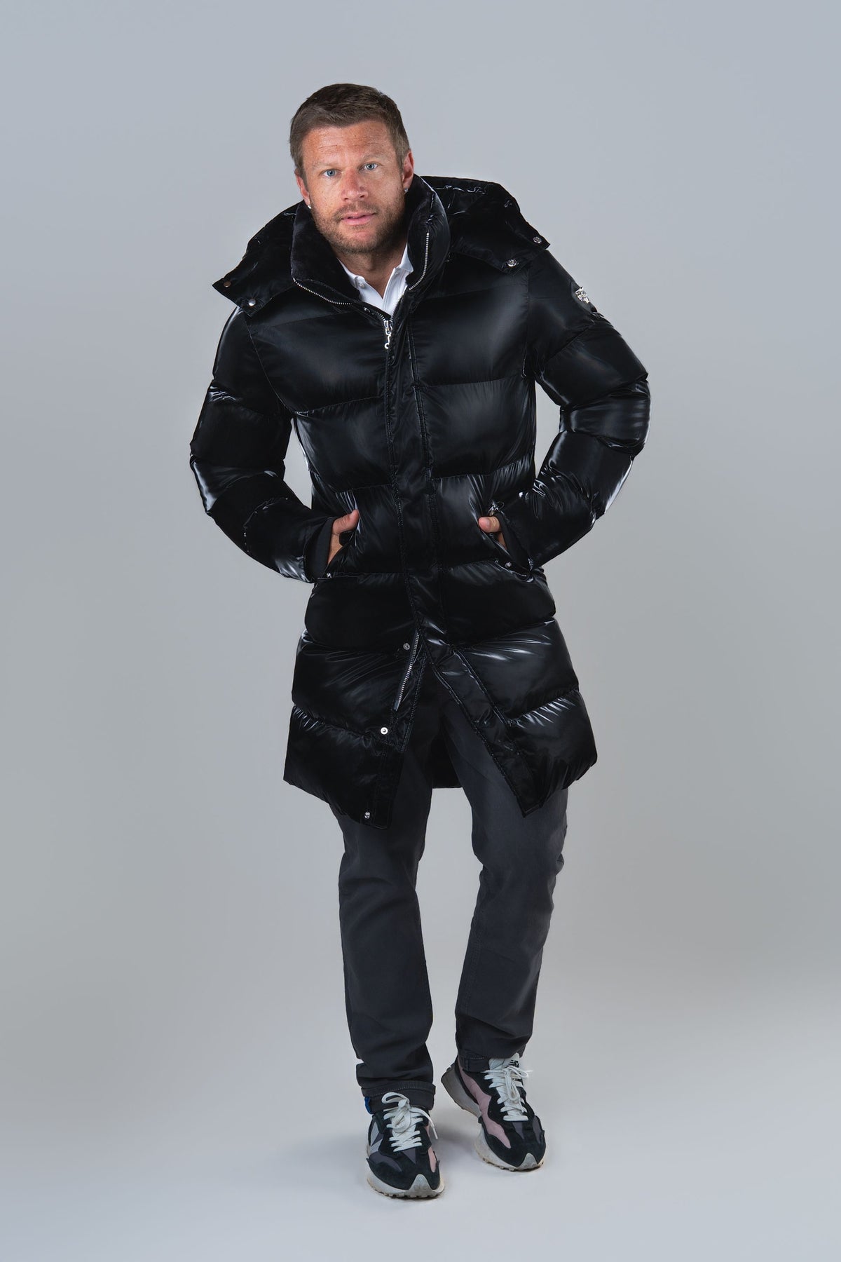 Men's Penguin Long Coat - All Wet Black