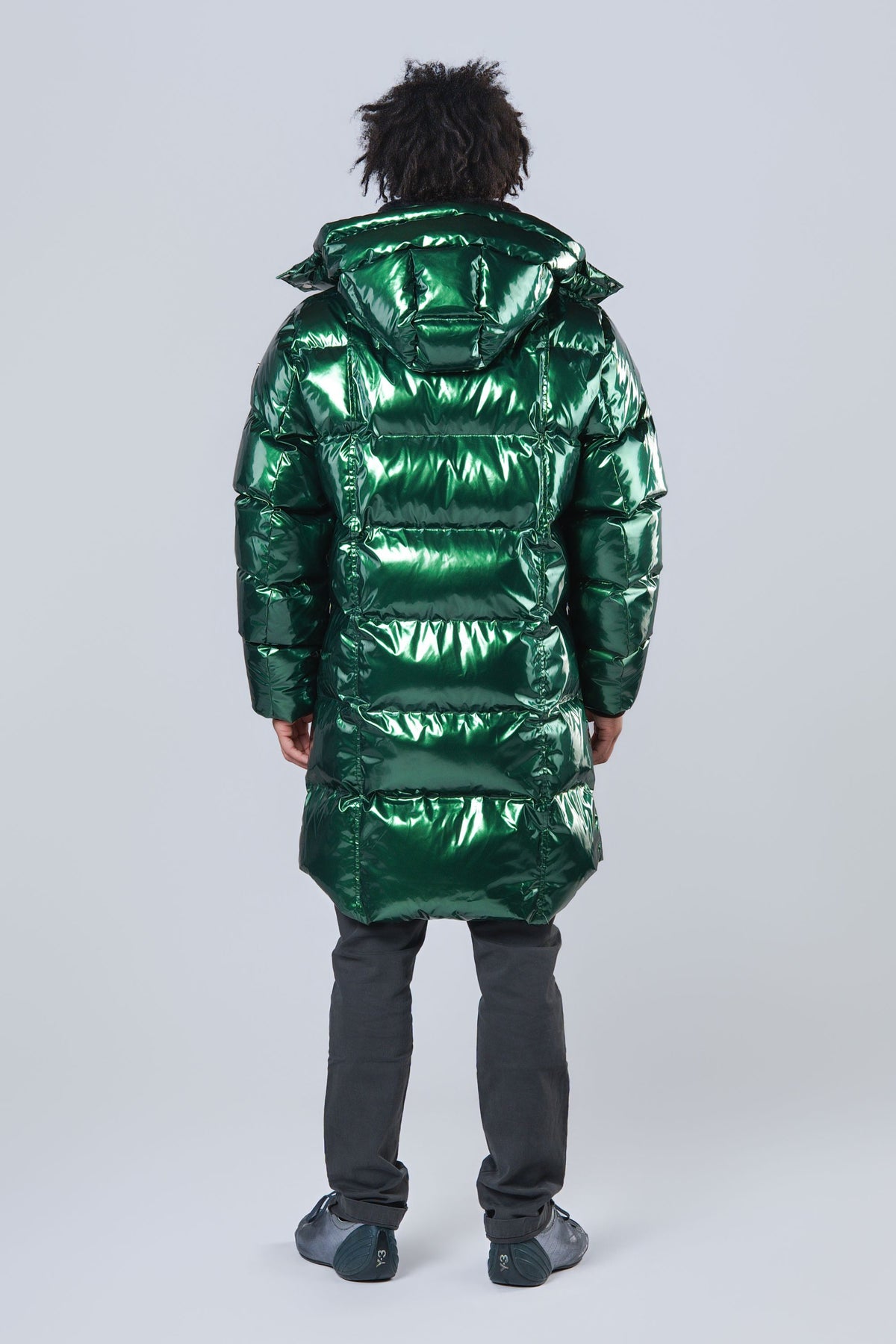 Men's Penguin Long Coat - Glossy Green
