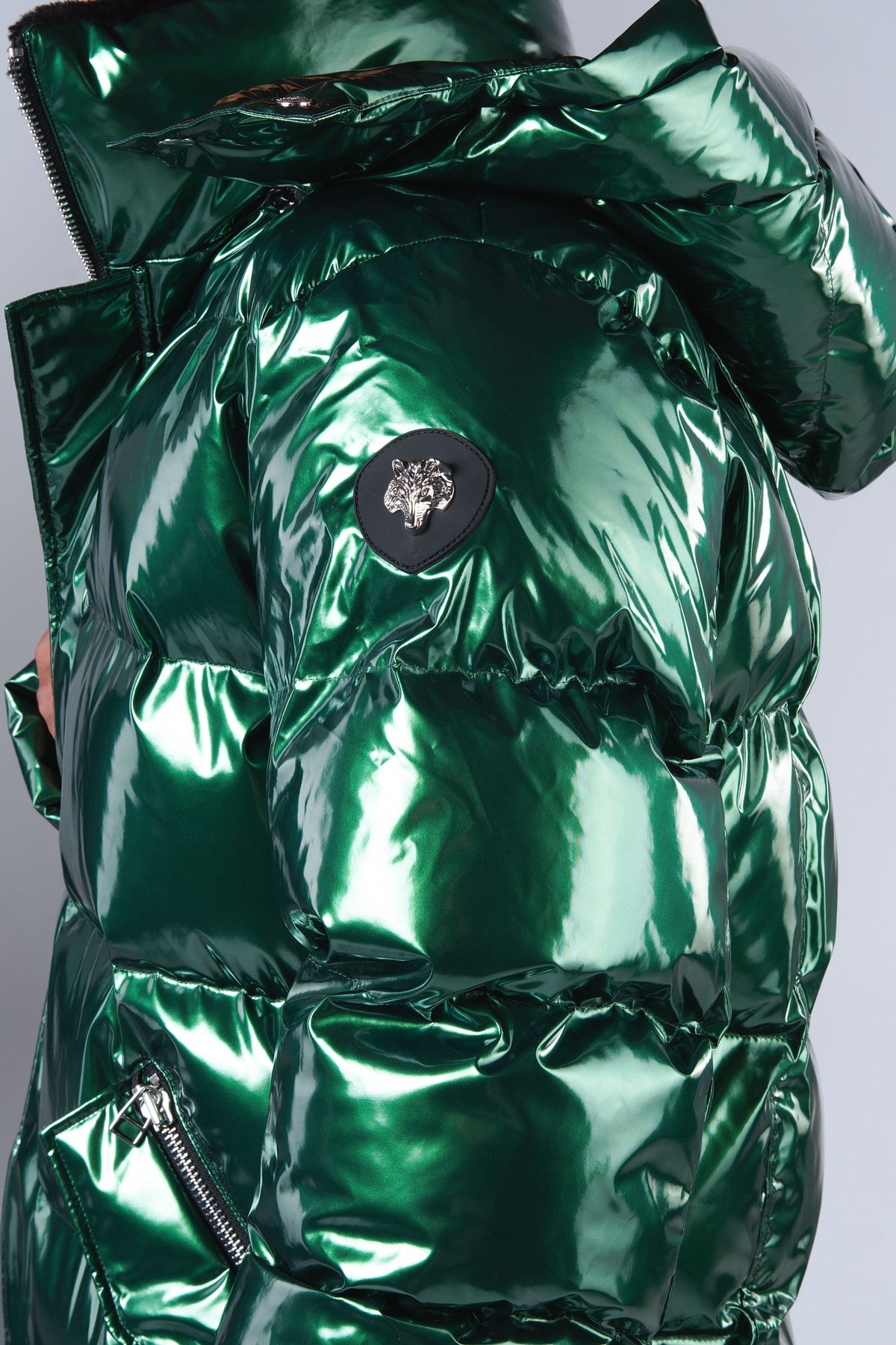 Men's Penguin Long Coat - Glossy Green