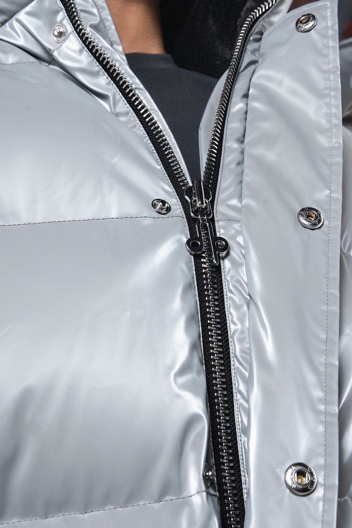 Men's Penguin Long Coat - Glossy Grey
