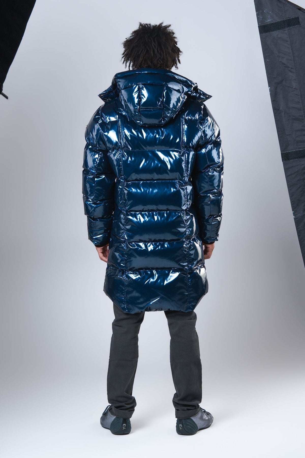 Men's Penguin Long Coat - Glossy Navy