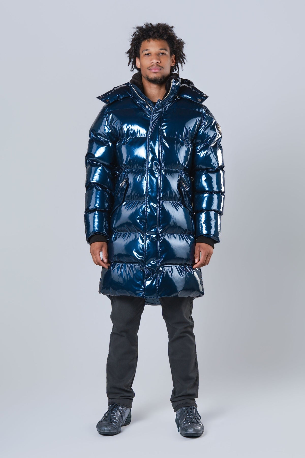 Men's Penguin Long Coat - Glossy Navy