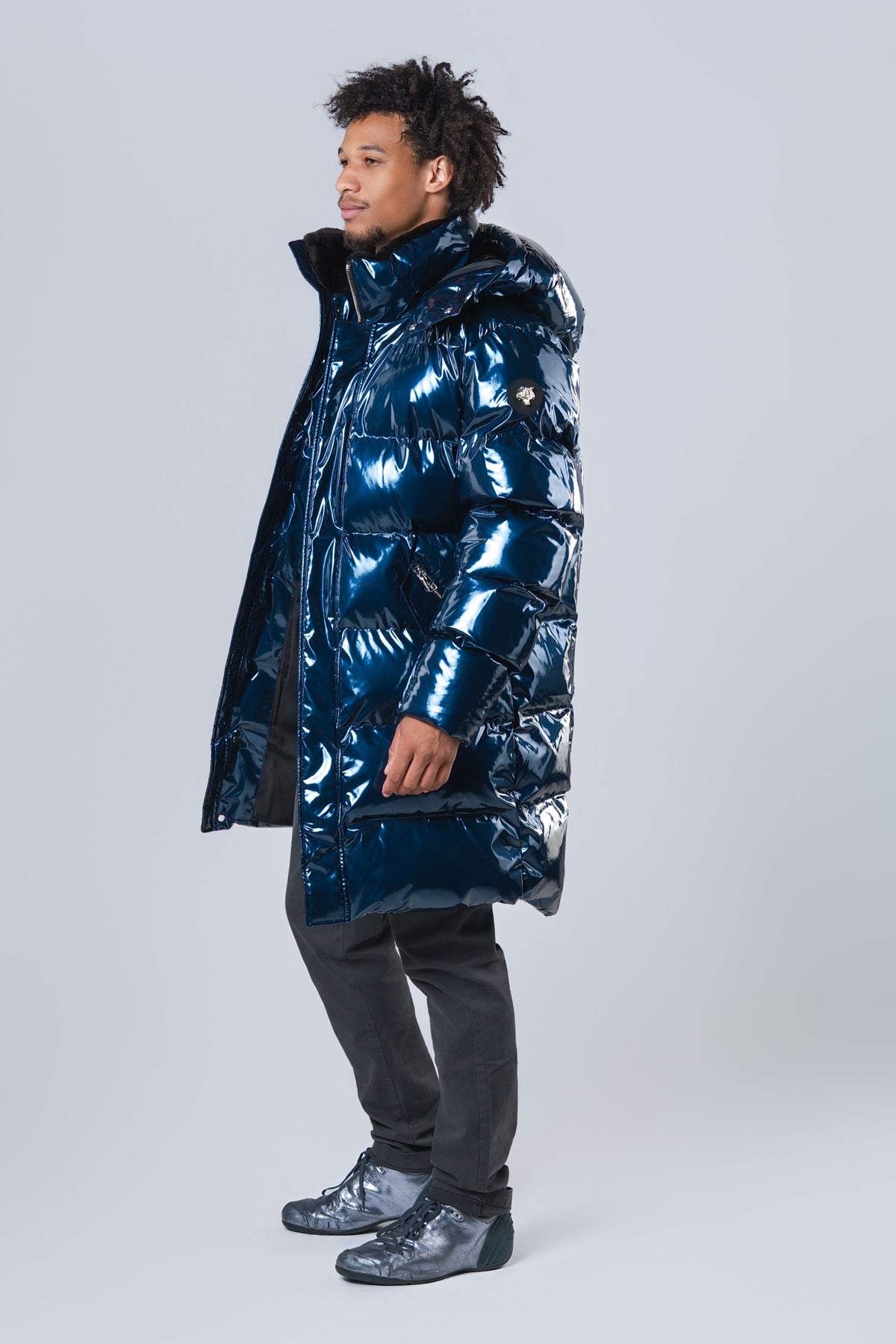 Men's Penguin Long Coat - Glossy Navy