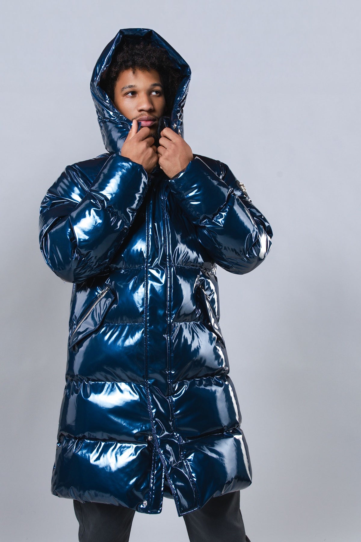 Men's Penguin Long Coat - Glossy Navy