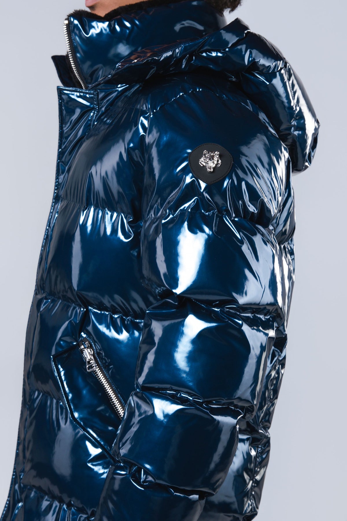 Men's Penguin Long Coat - Glossy Navy