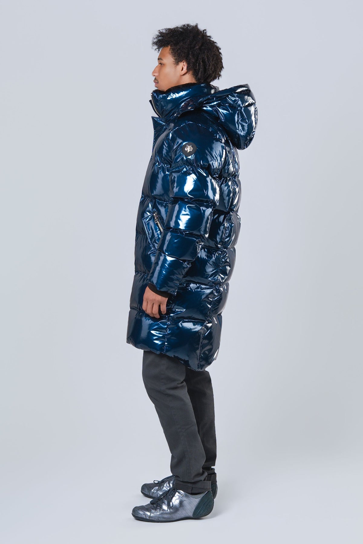 Men's Penguin Long Coat - Glossy Navy