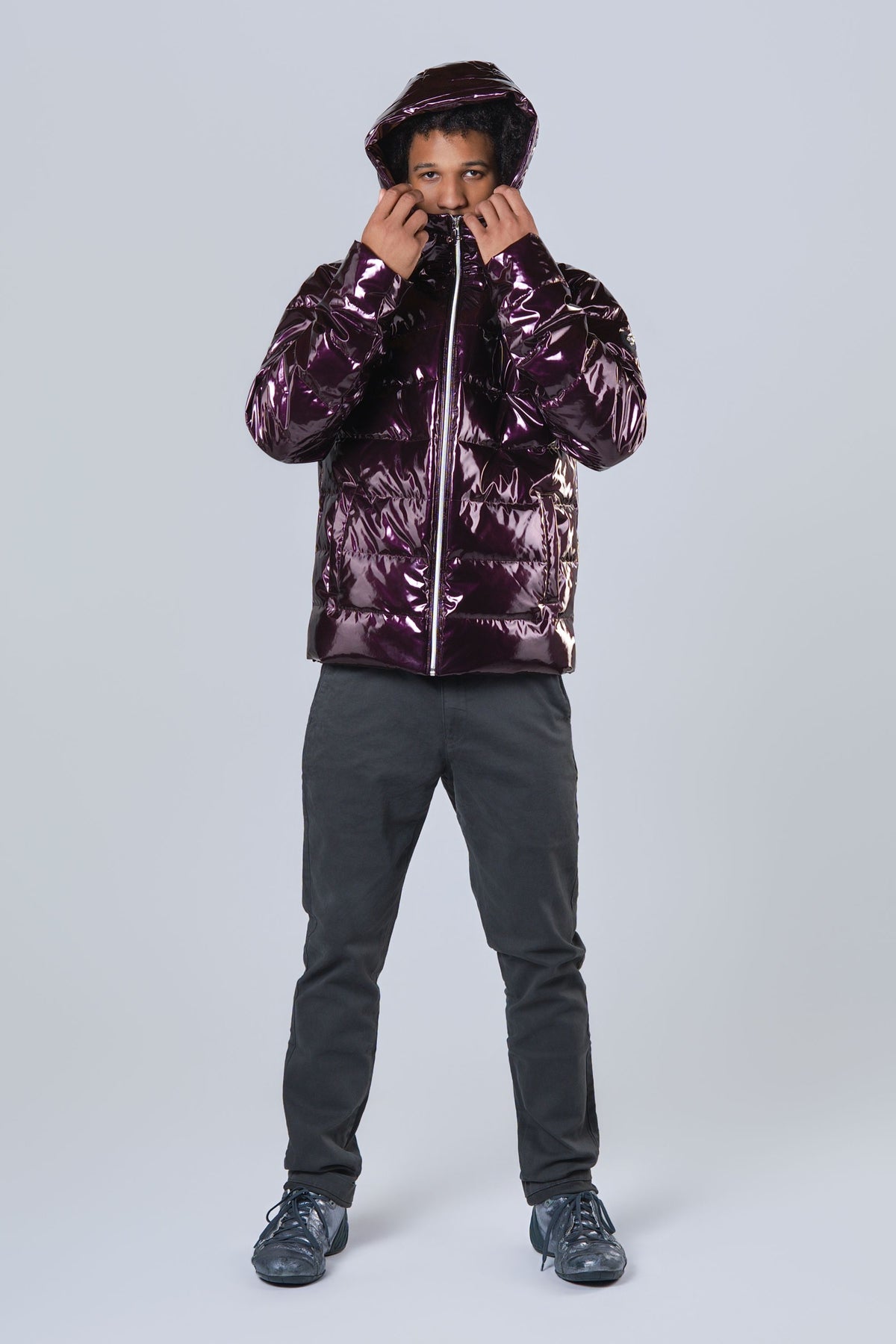 Men's Medium Weight Sparrow Coat - Glossy Purple