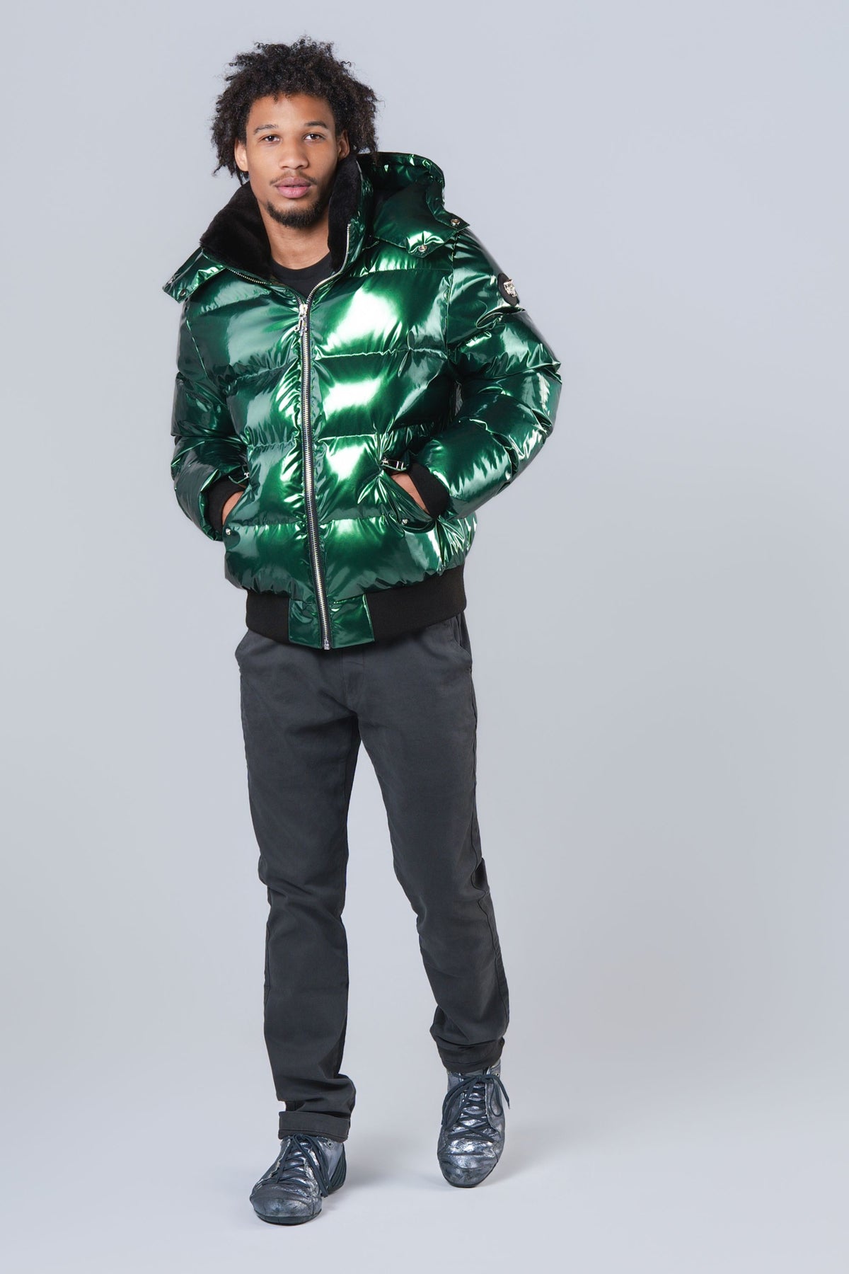 Men's Woody Bomber Jacket - Glossy Green