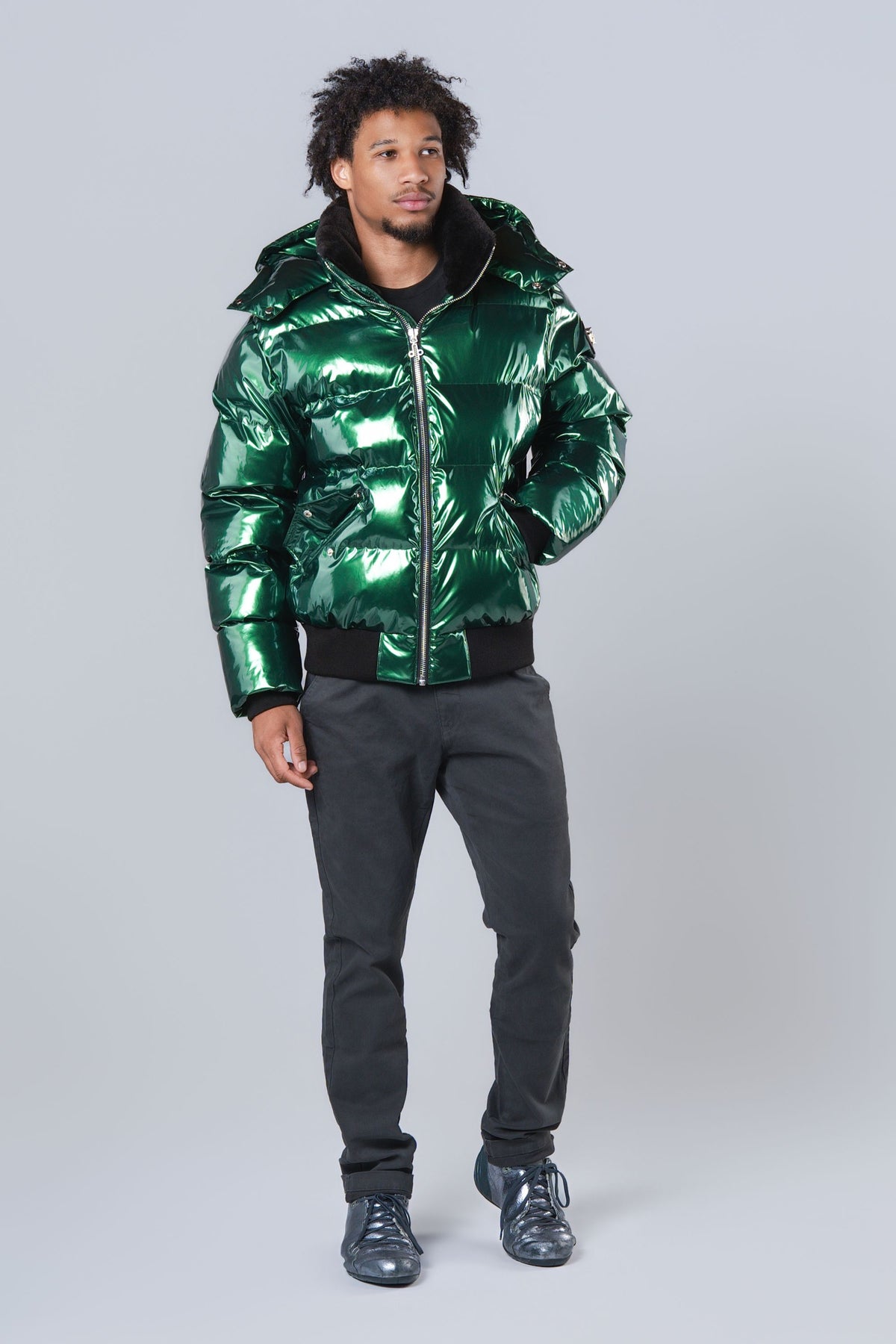 Men's Woody Bomber Jacket - Glossy Green