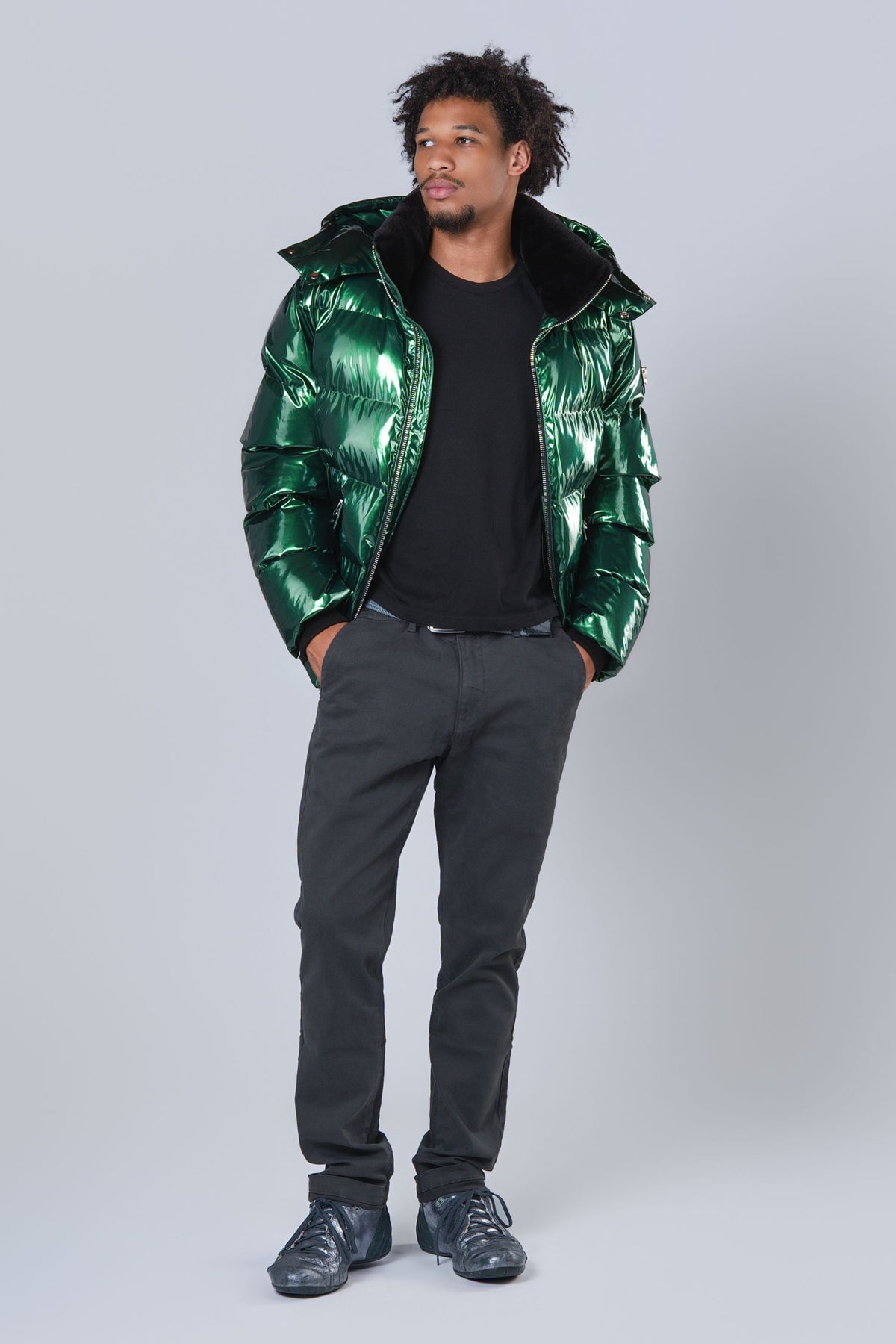 Men's Woody Bomber Jacket - Glossy Green