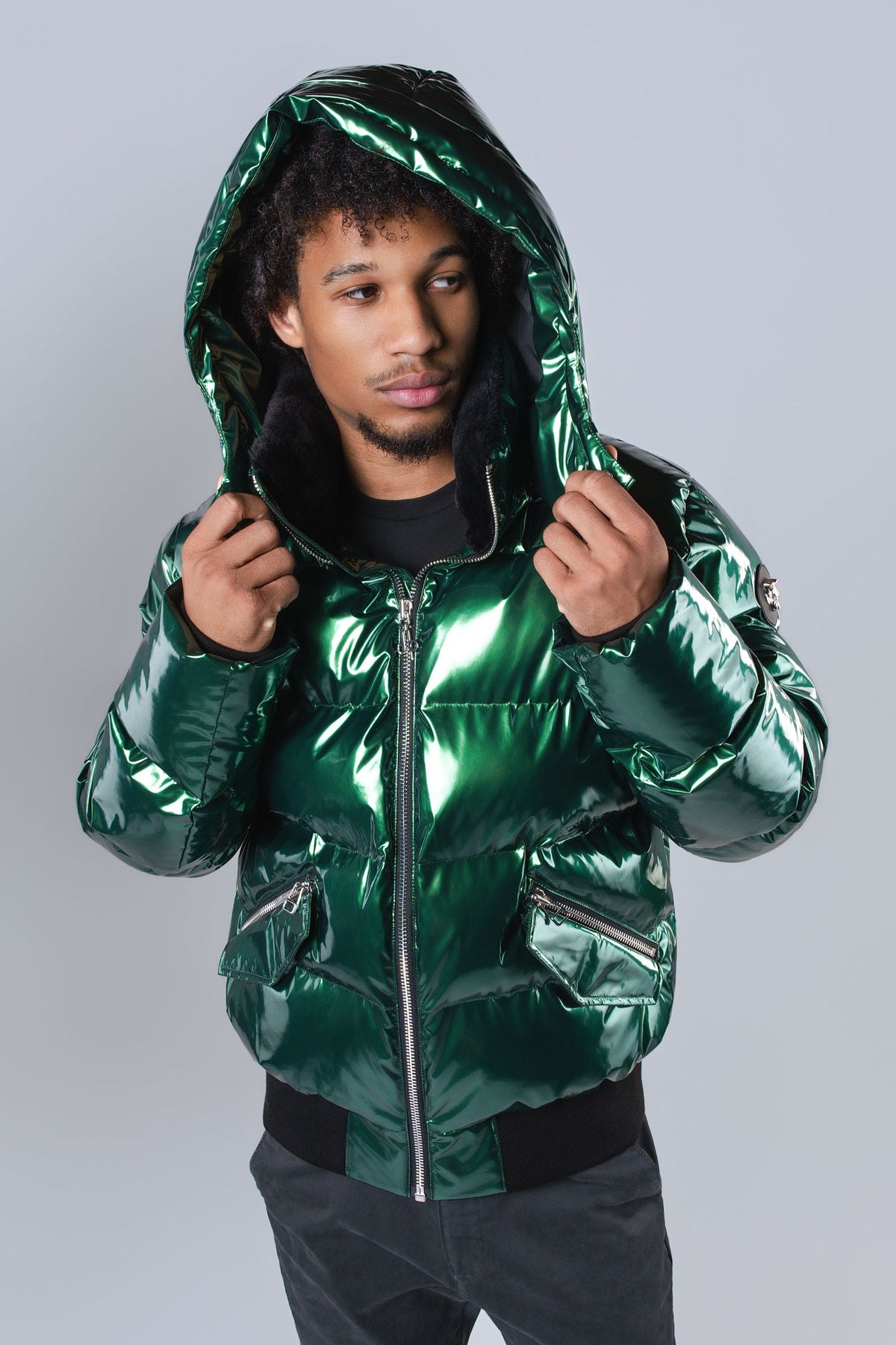 Men's Woody Bomber Jacket - Glossy Green