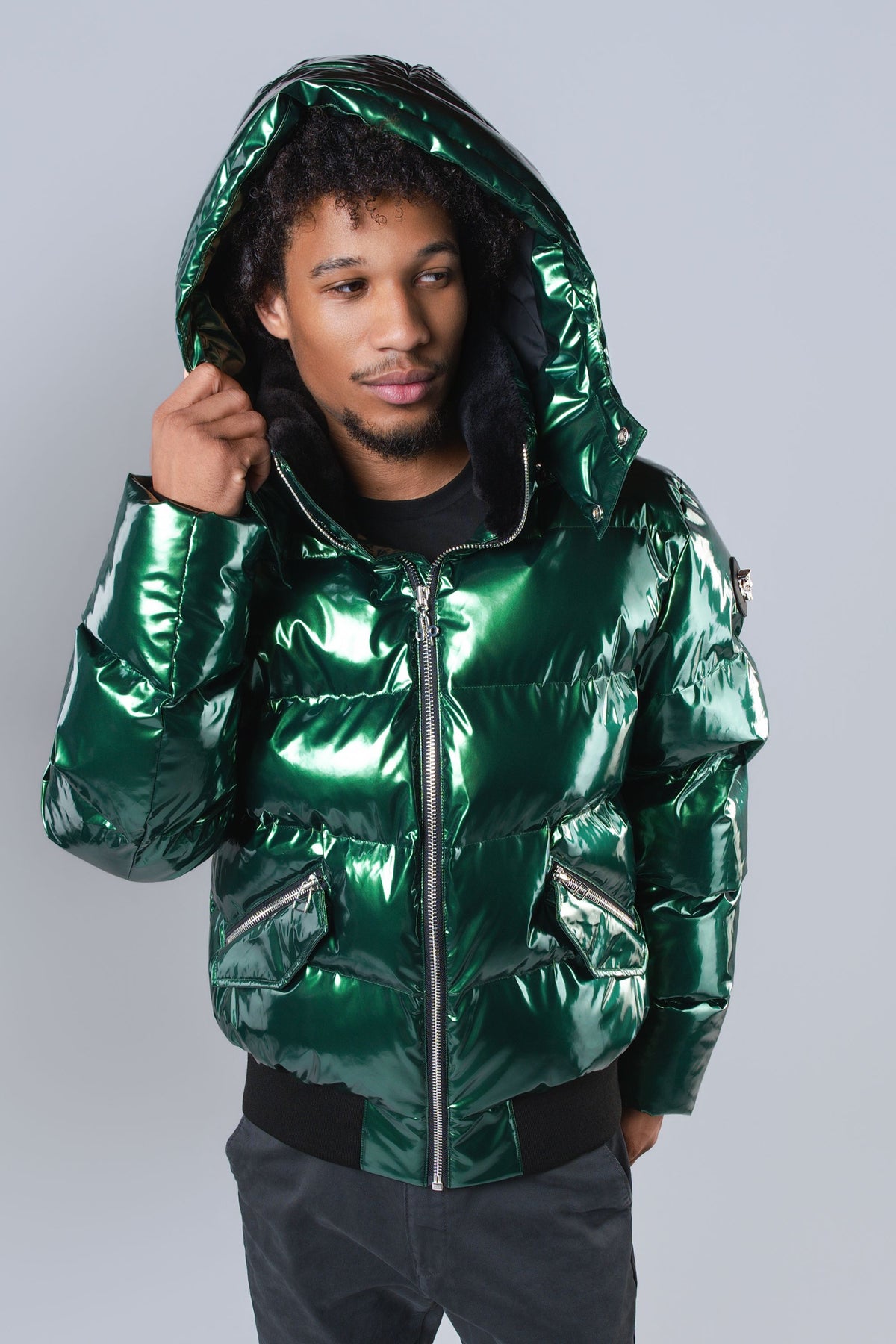 Men's Woody Bomber Jacket - Glossy Green