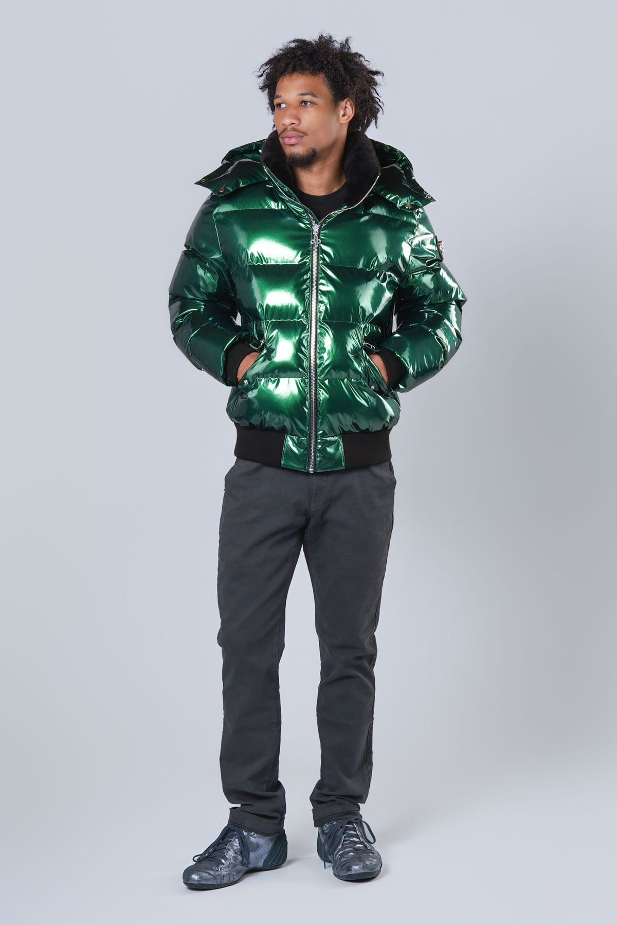 Men's Woody Bomber Jacket - Glossy Green