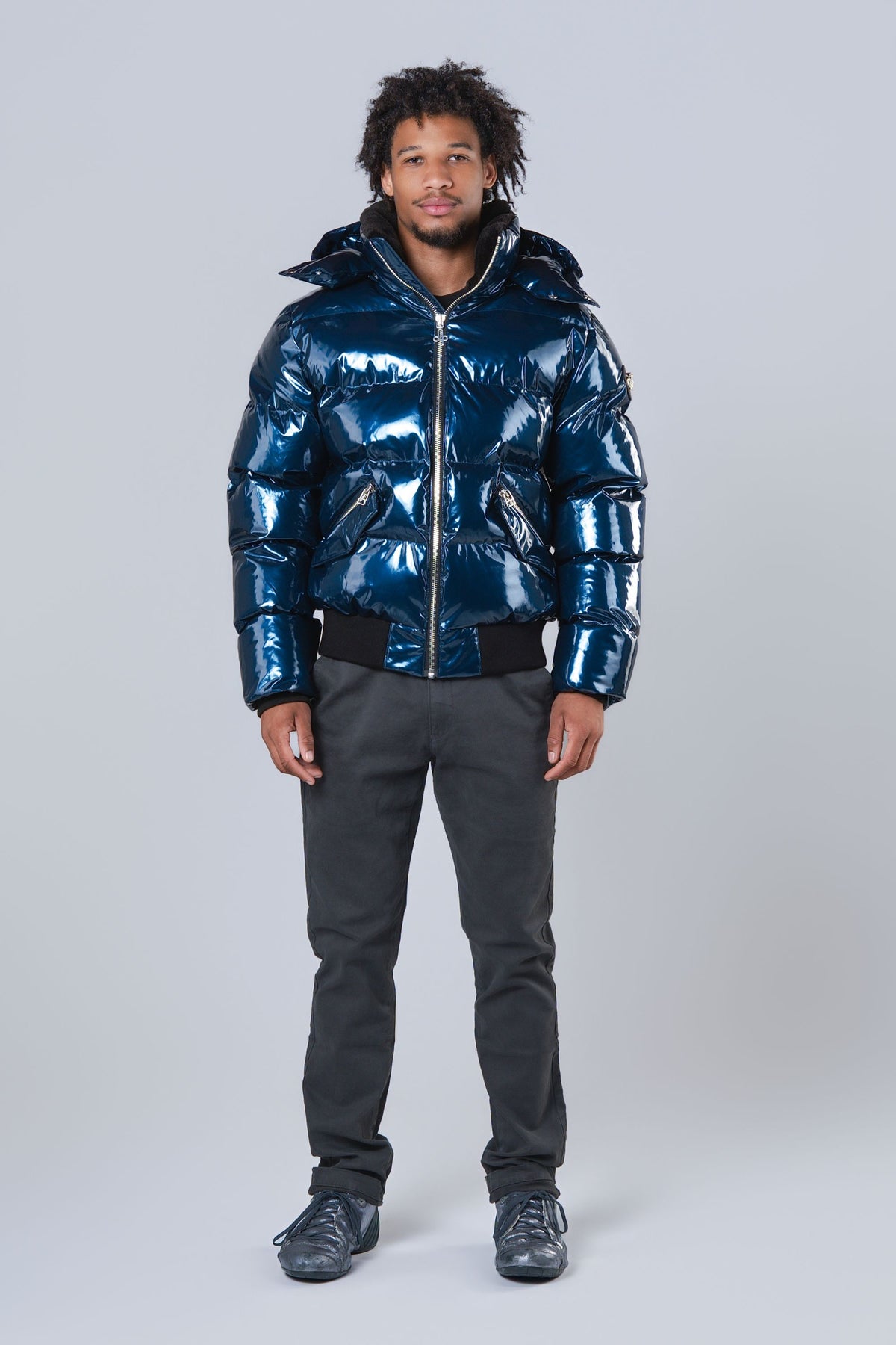 Men's Woody Bomber Jacket - Glossy Navy