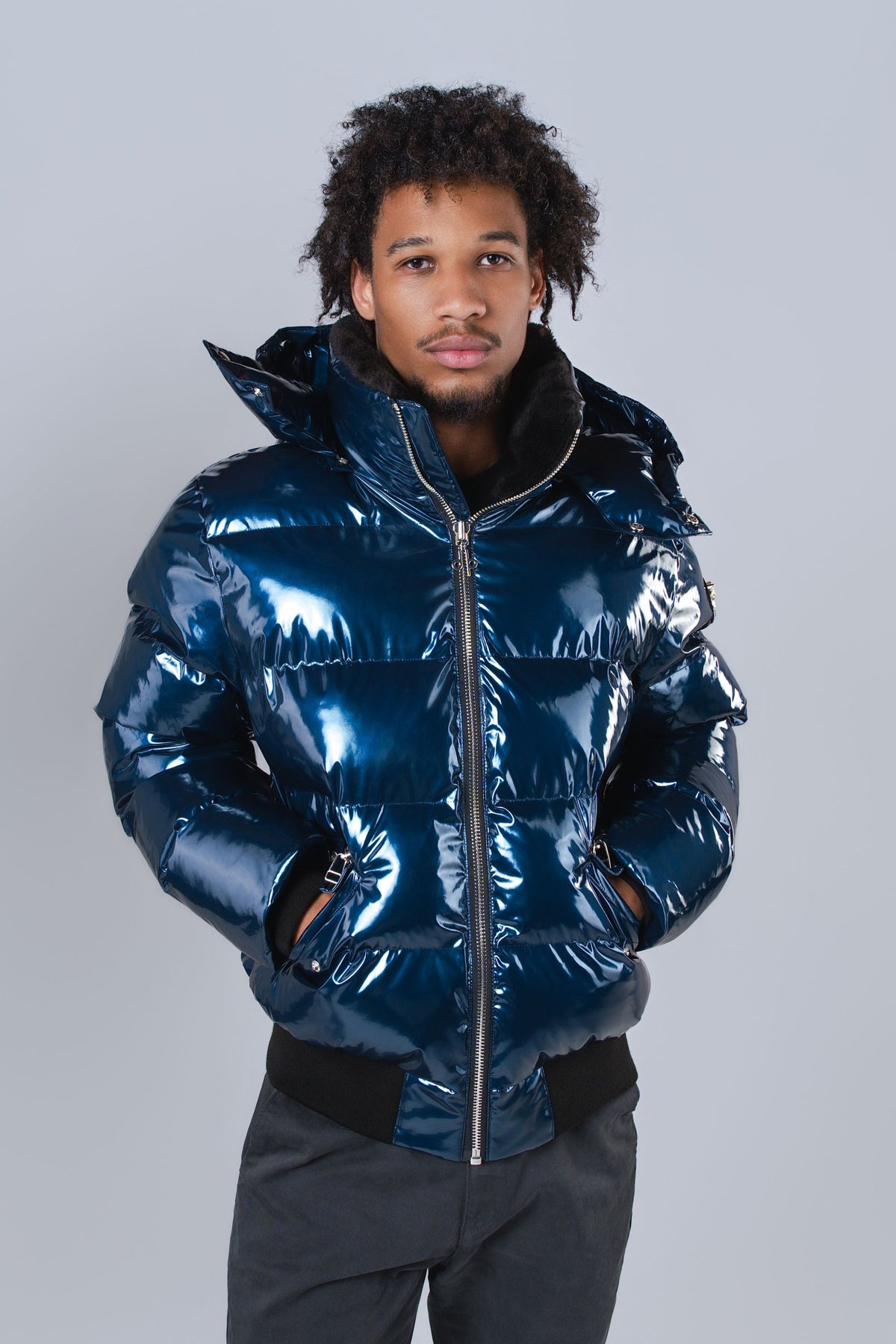 Men's Woody Bomber Jacket - Glossy Navy