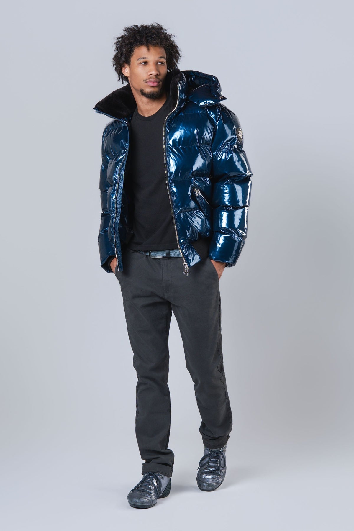 Men's Woody Bomber Jacket - Glossy Navy