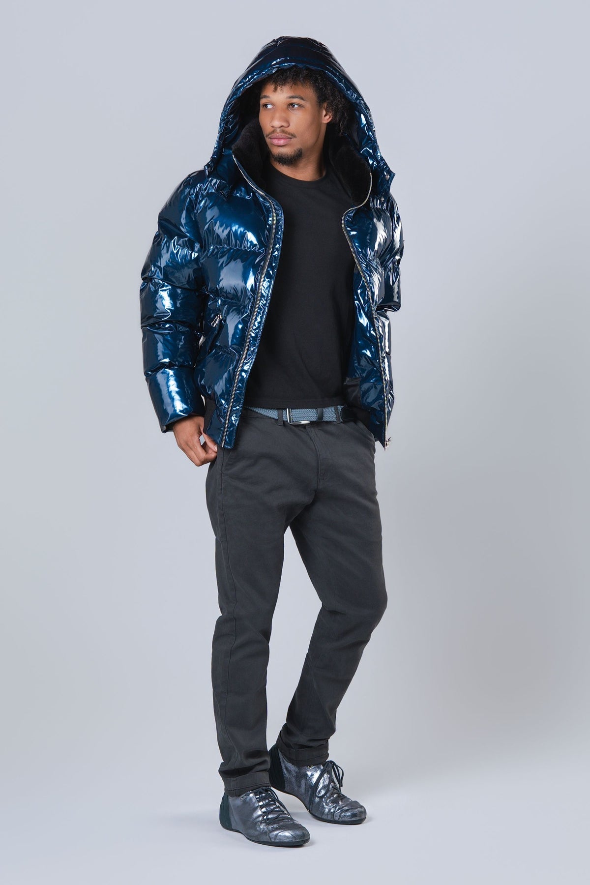 Men's Woody Bomber Jacket - Glossy Navy